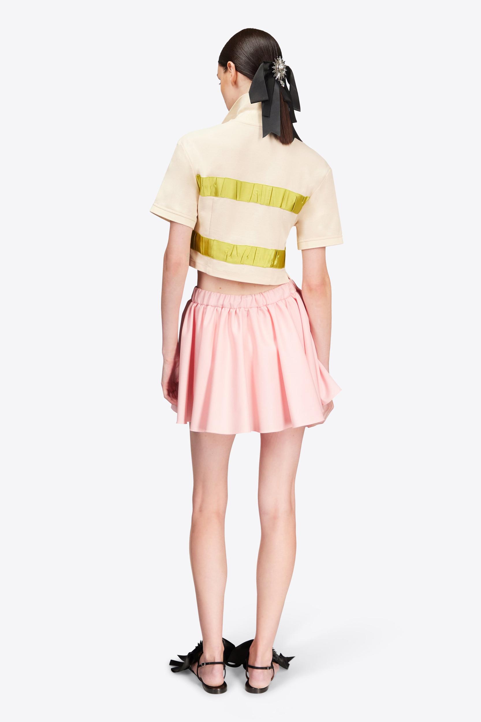 Crystal Embellished Bow Cropped Polo Product Image