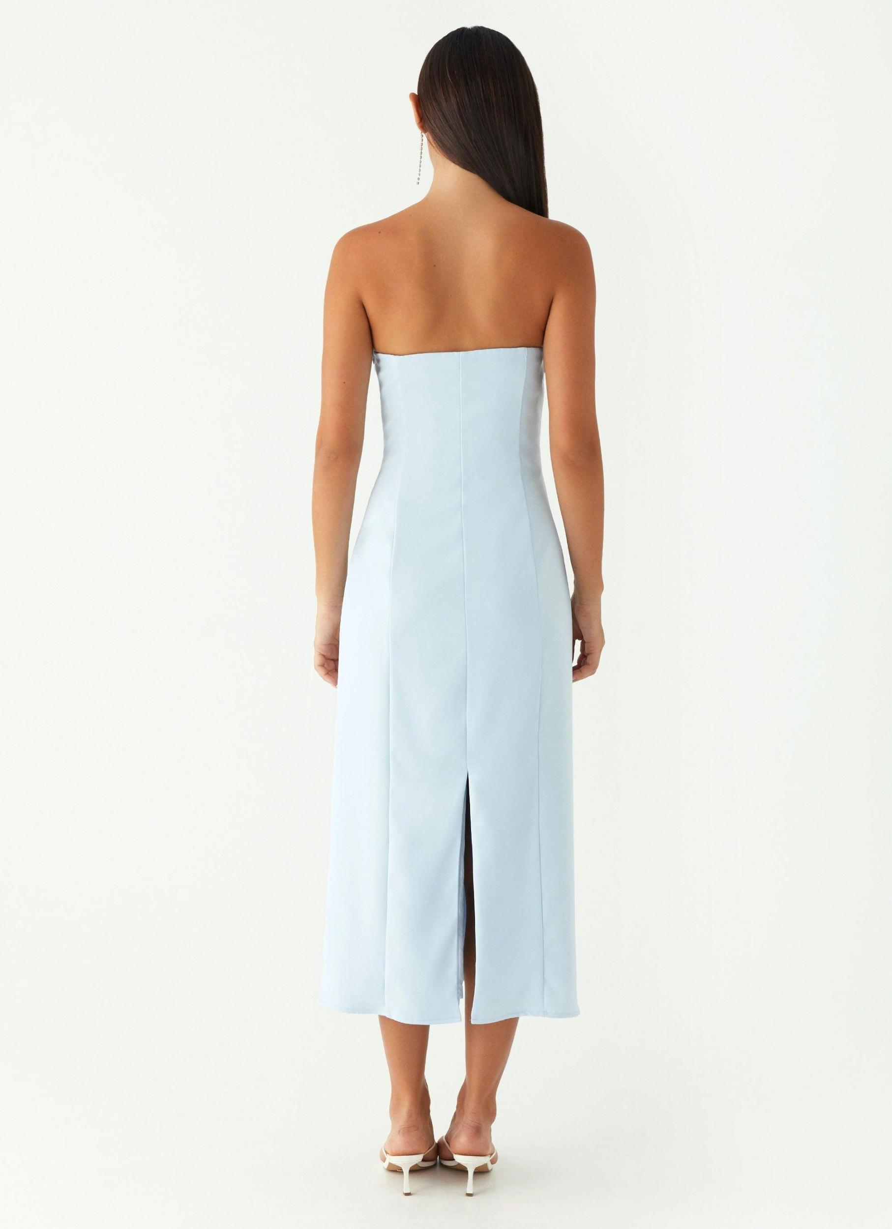 Patsie Strapless Midi Dress - Blue Product Image