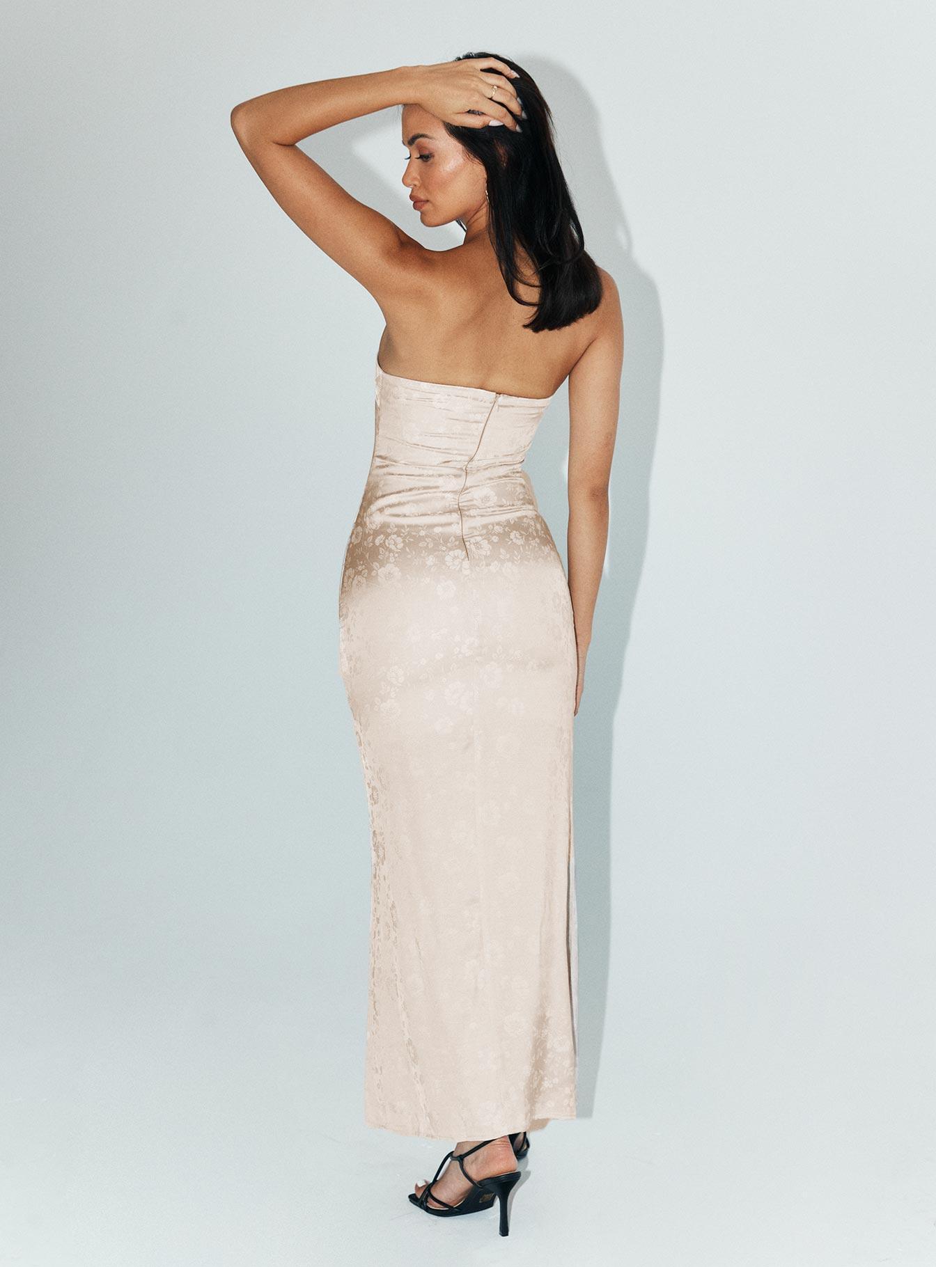 Salvin Strapless Maxi Dress Champagne Product Image