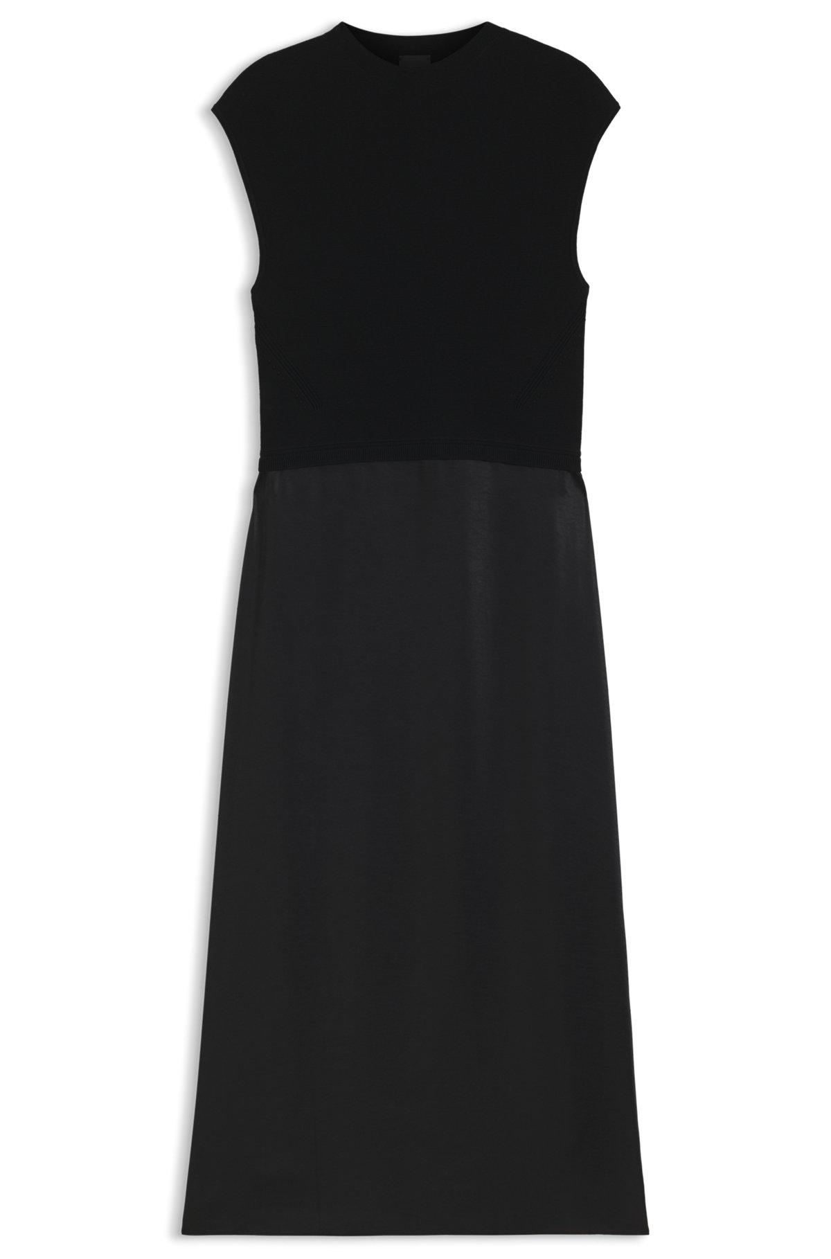 Knitted dress with satin skirt Product Image