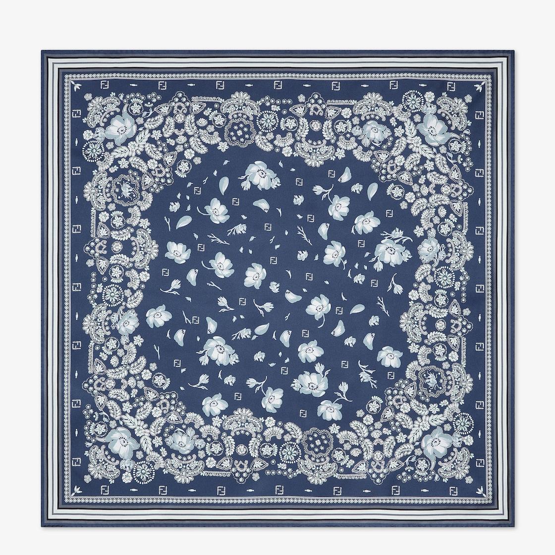 FF FoulardBlue silk Coral Bandana foulard Product Image