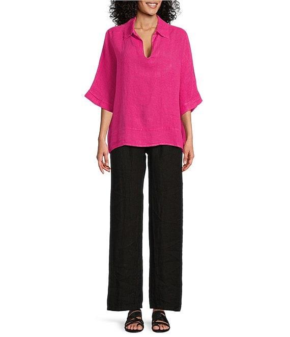 M Made in Italy Linen Wide Leg Pants Product Image