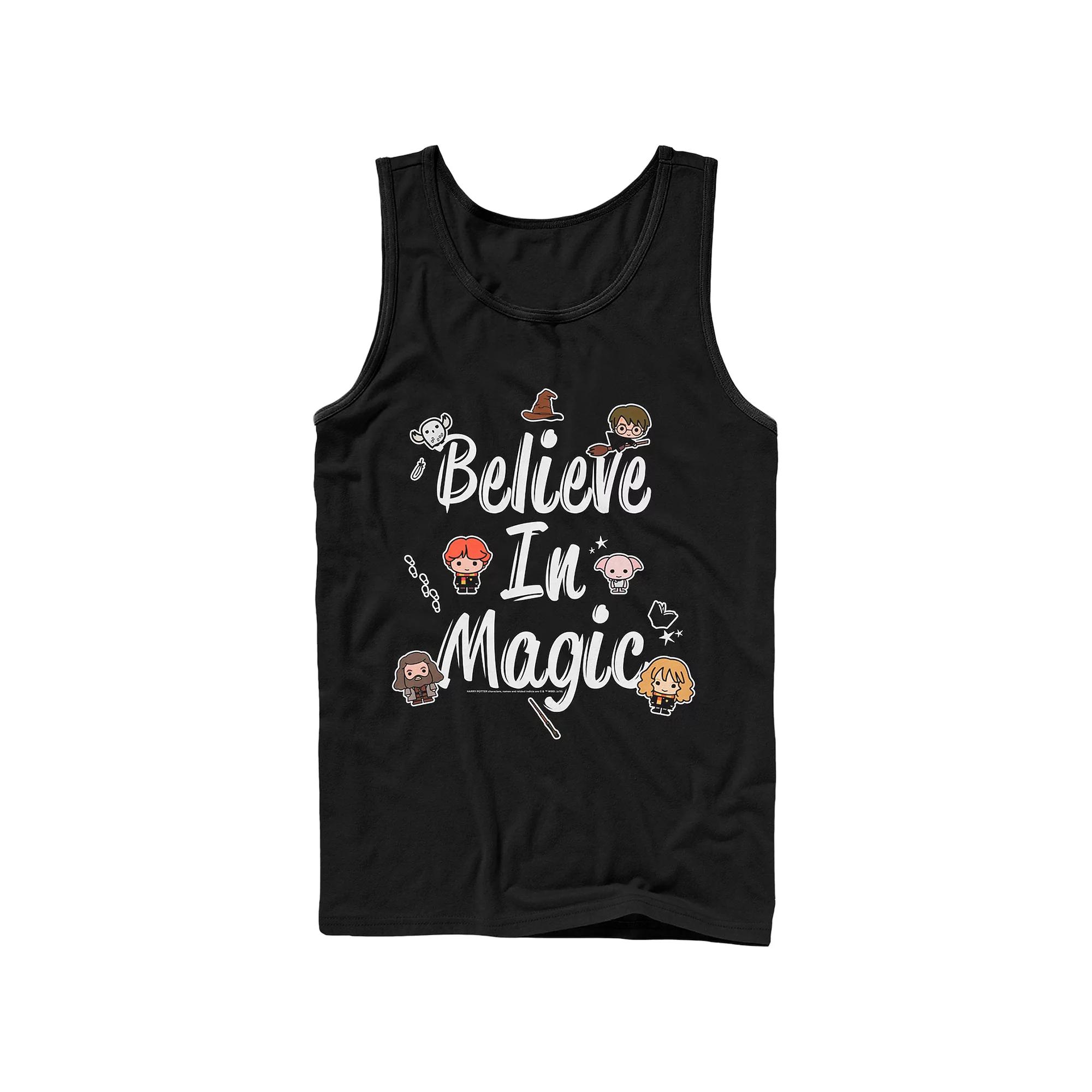 Men's Harry Potter Chibi Believe In Magic Graphic Tank Top, Size: Large, Black Product Image