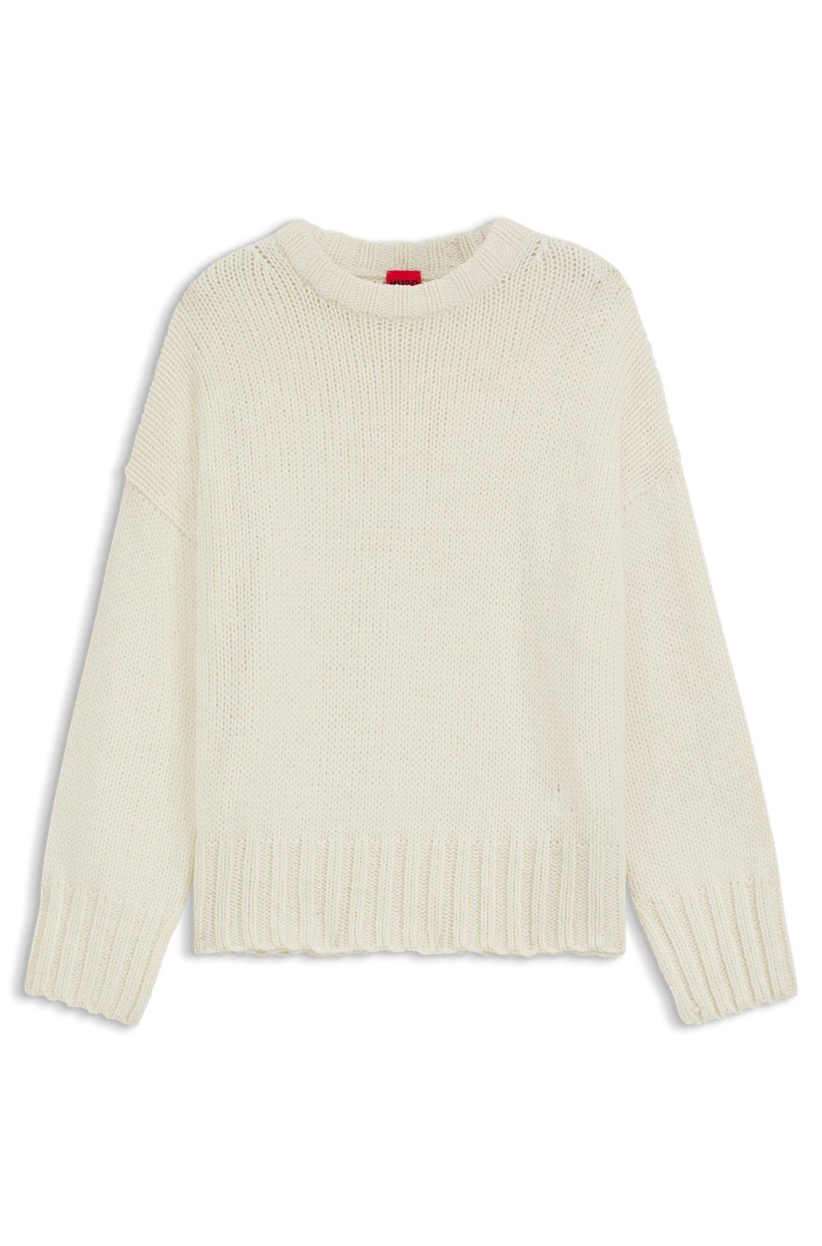 Oversize-fit knitted sweater with embroidered logo Product Image