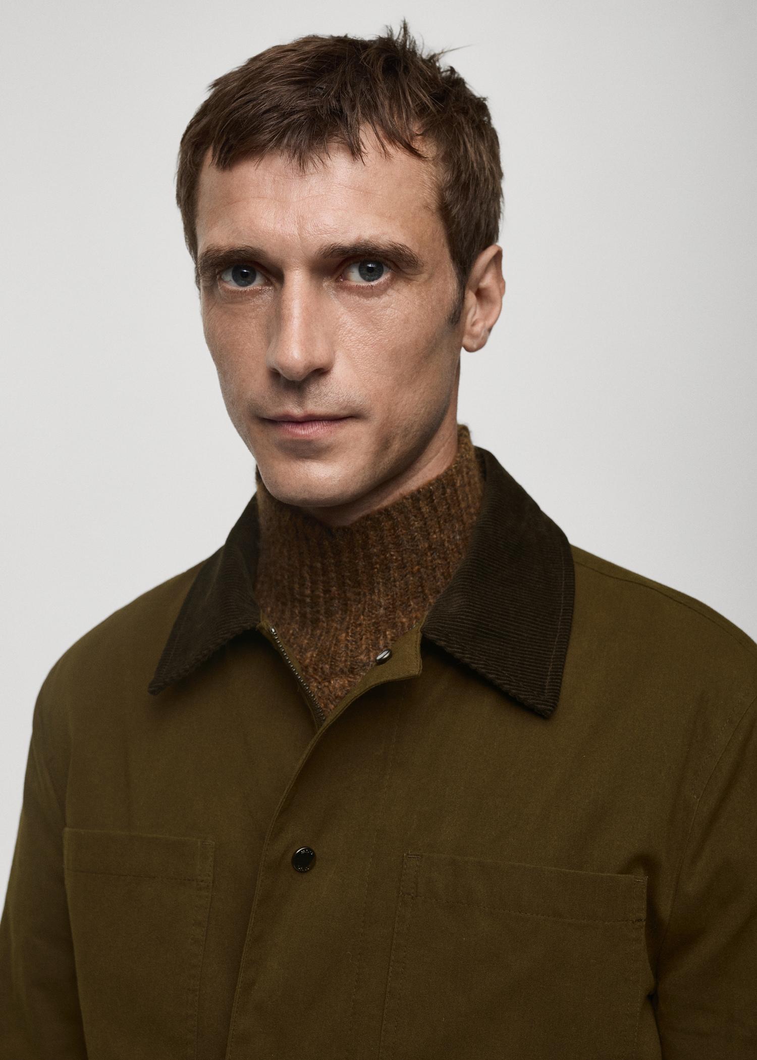 Water-repellent cotton jacket - Men | MANGO USA Product Image