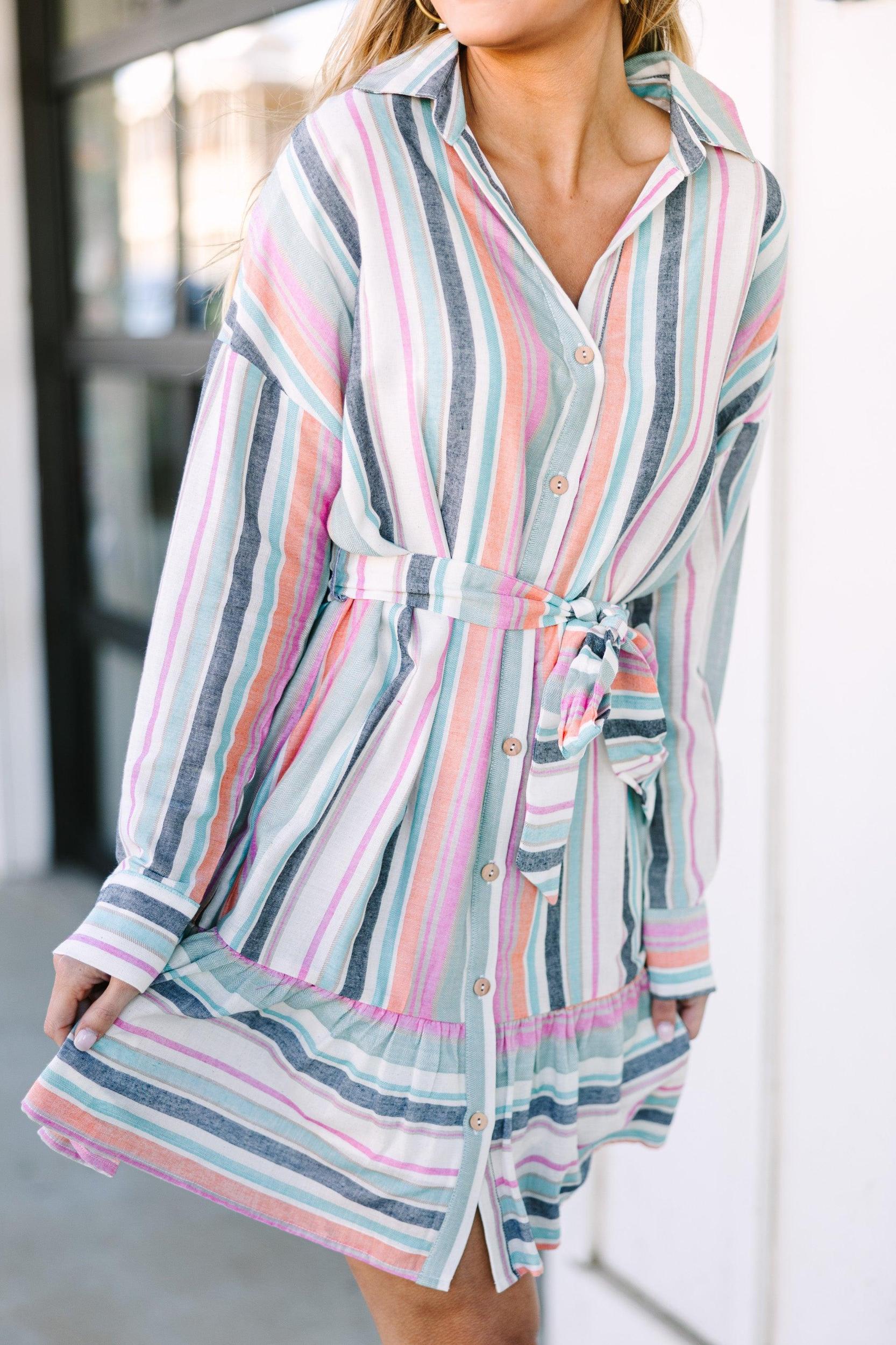 Best Of You Pink Striped Dress Female Product Image