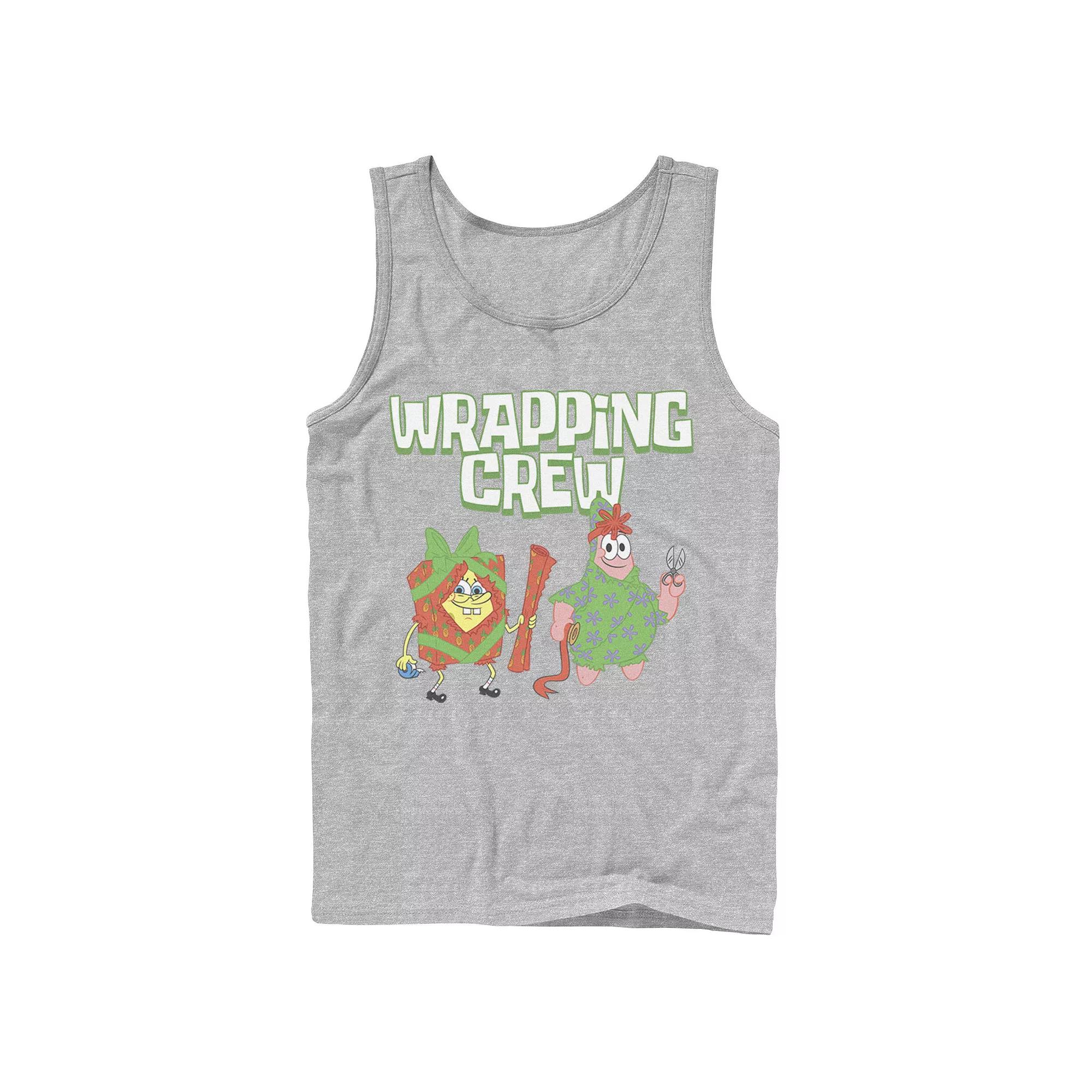 Men's Nickelodeon Spongebob Squarepants Patrick Wrapping Crew Christmas Graphic Tank Top,  Product Image