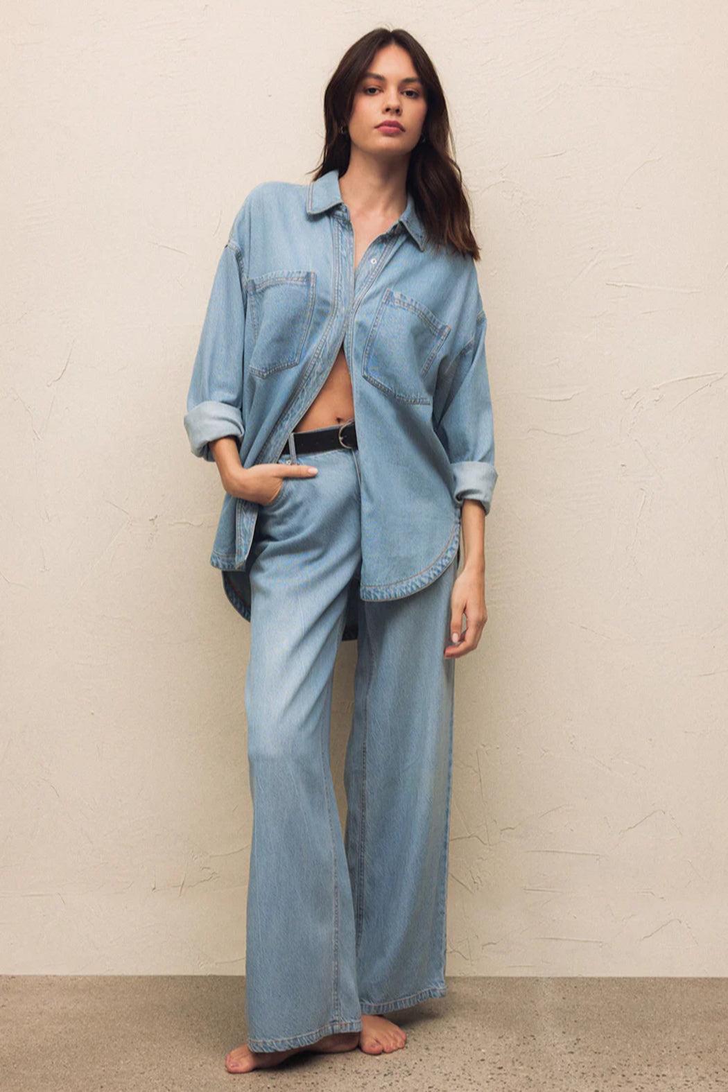 Mia Loose Wide Leg Denim Pant Product Image