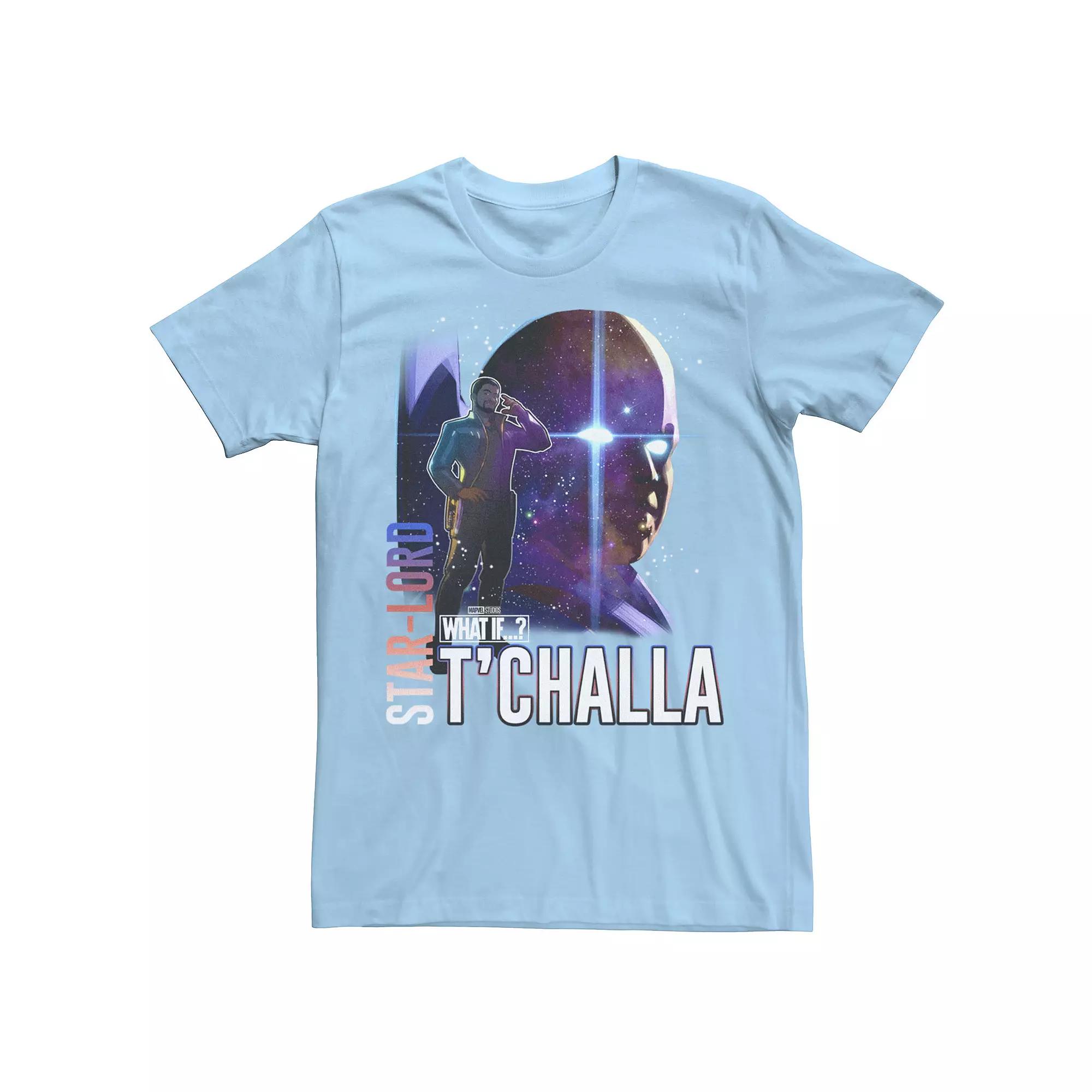 Men's Marvel What If Star Lord T'Challa and Watcher Poster Tee,  Product Image