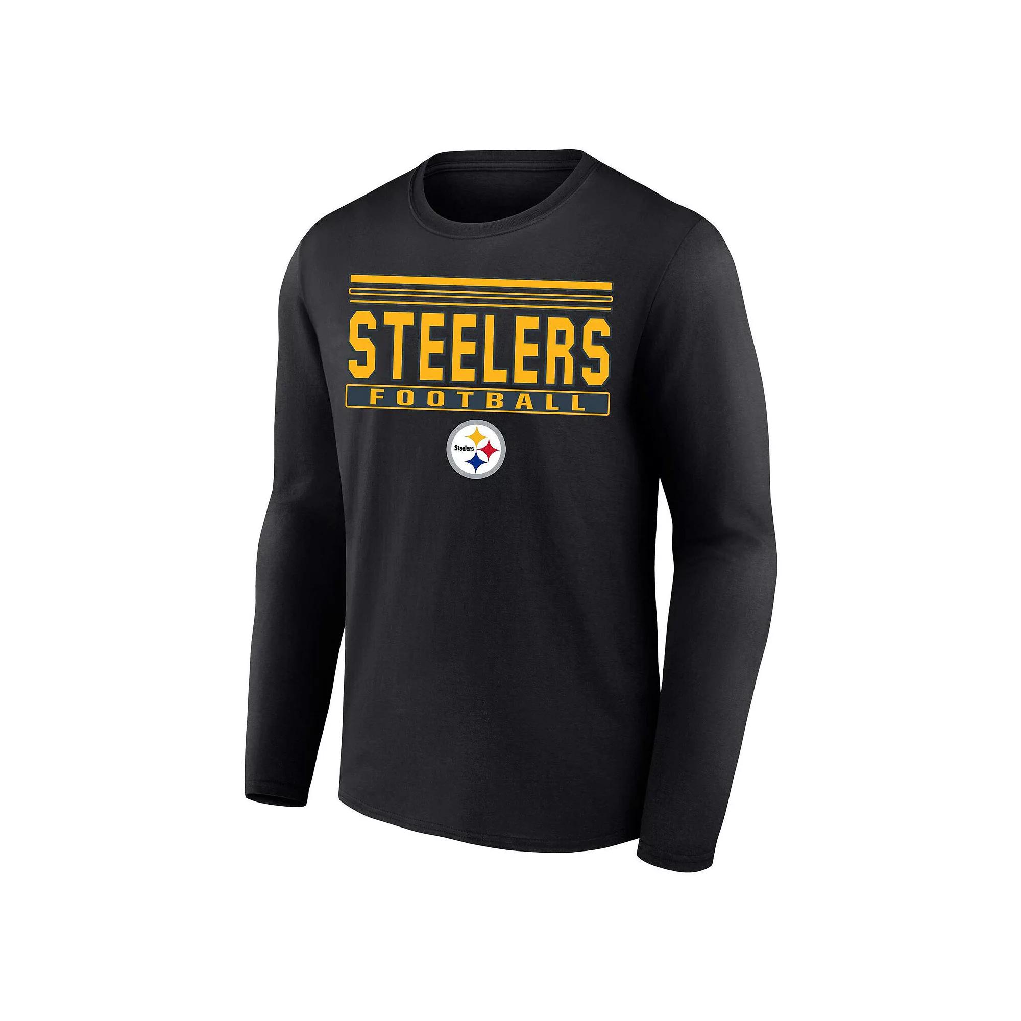 Men's Profile Black Pittsburgh Steelers Big & Tall Pop Long Sleeve T-Shirt,  Product Image