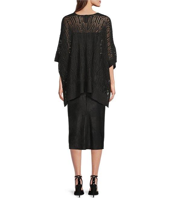 Vince Camuto Rib Knit Border Topper Product Image