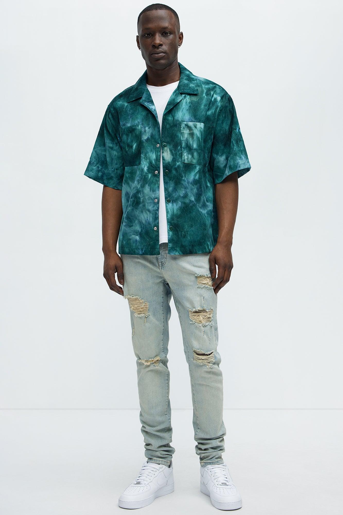 Down Hill Stacked Skinny Jeans - Light Blue Wash Product Image