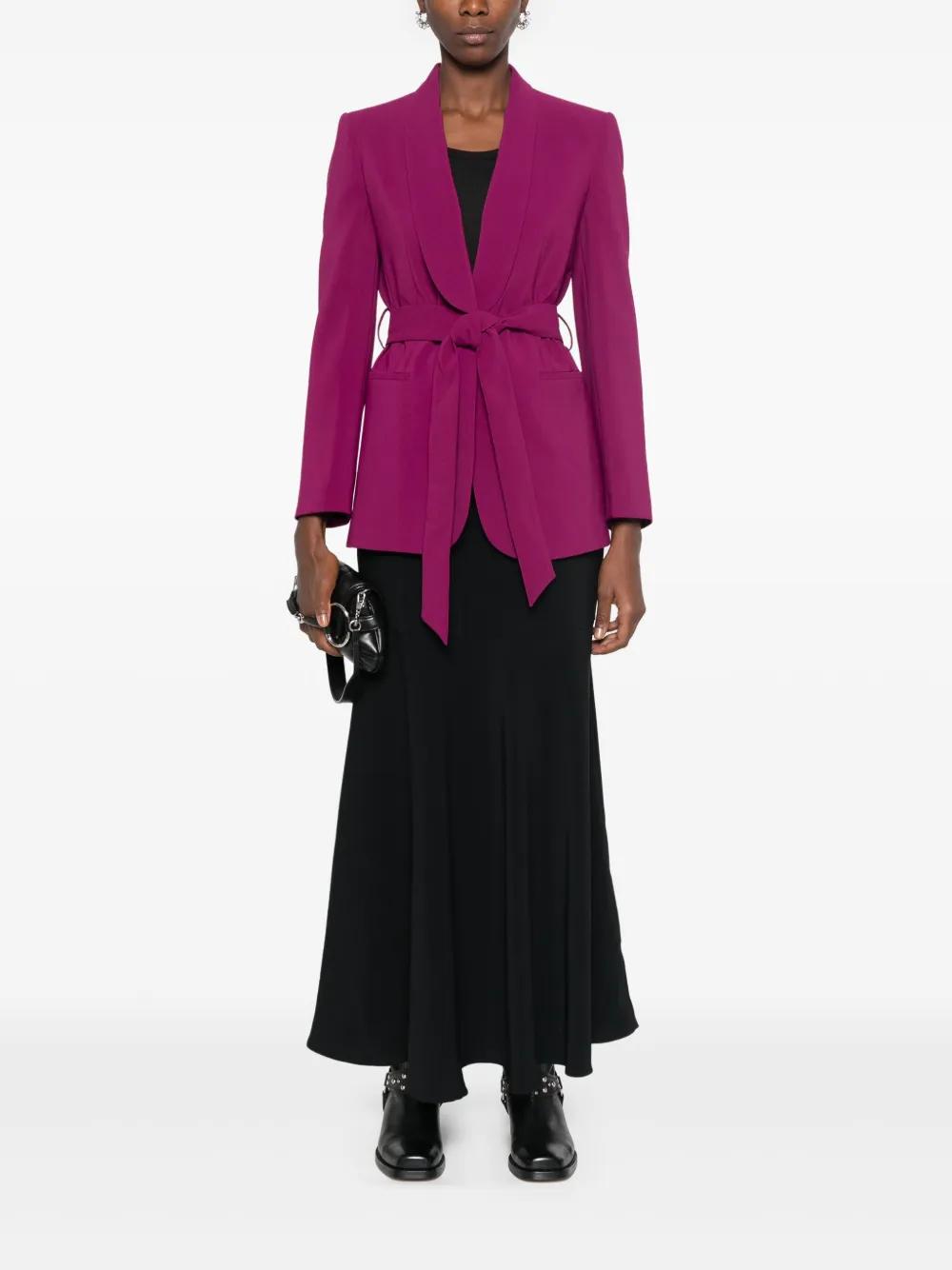 Oval T chain belted blazer Product Image