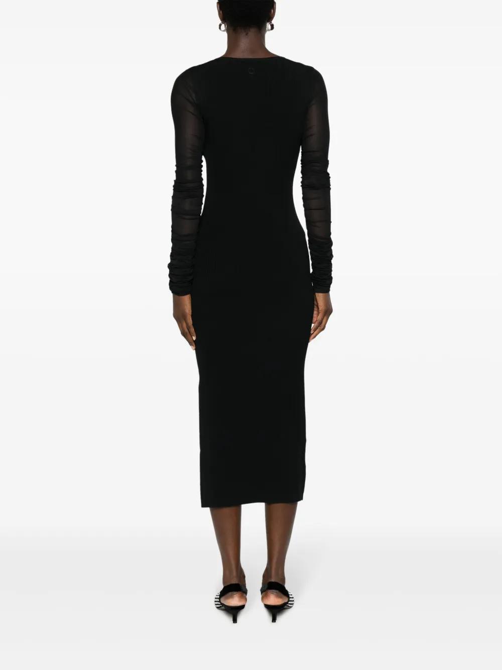 panelled ribbed-knit midi dress Product Image