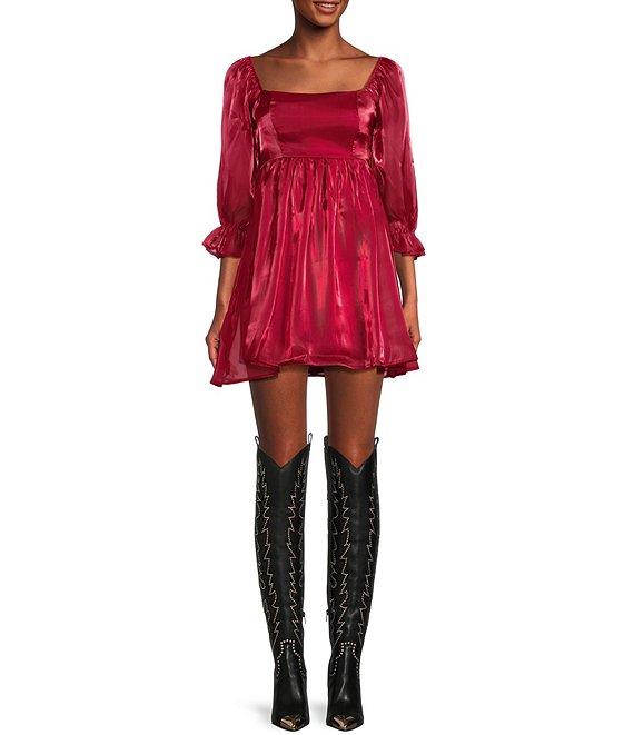 Allison & Kelly 1/2 Sleeve Organza Fit & Flare Dress Product Image