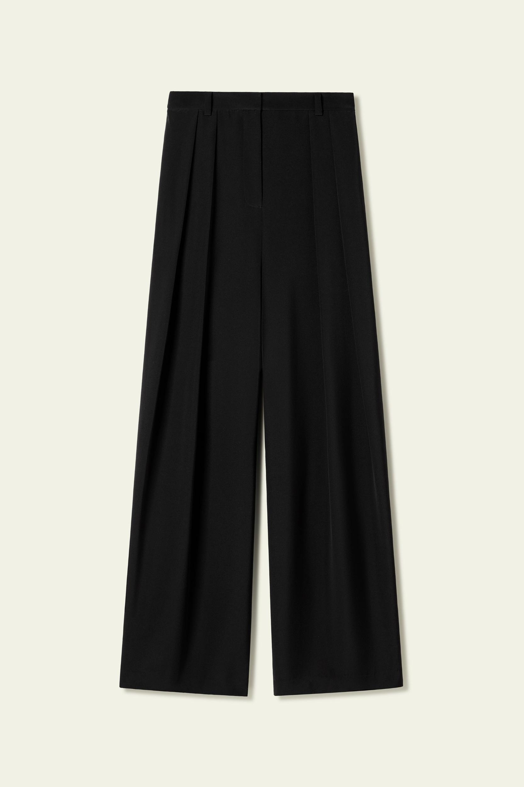 Stretch Silk Crepe Wide-Leg Pant Product Image