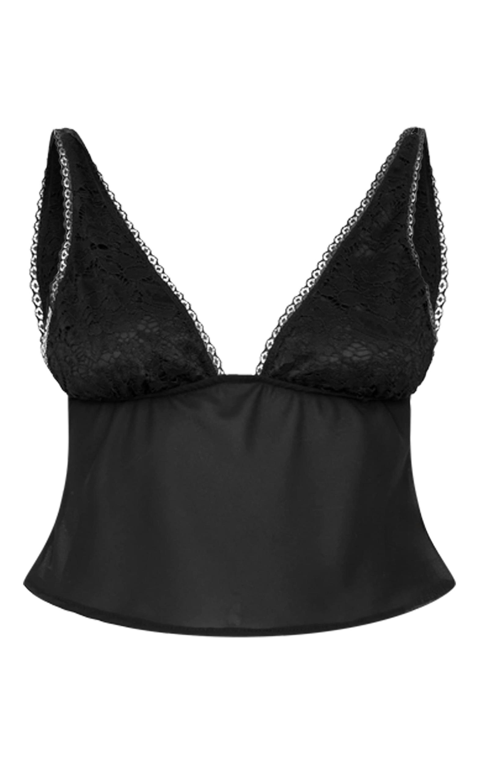 Black Chiffon Lace Long Top Product Image