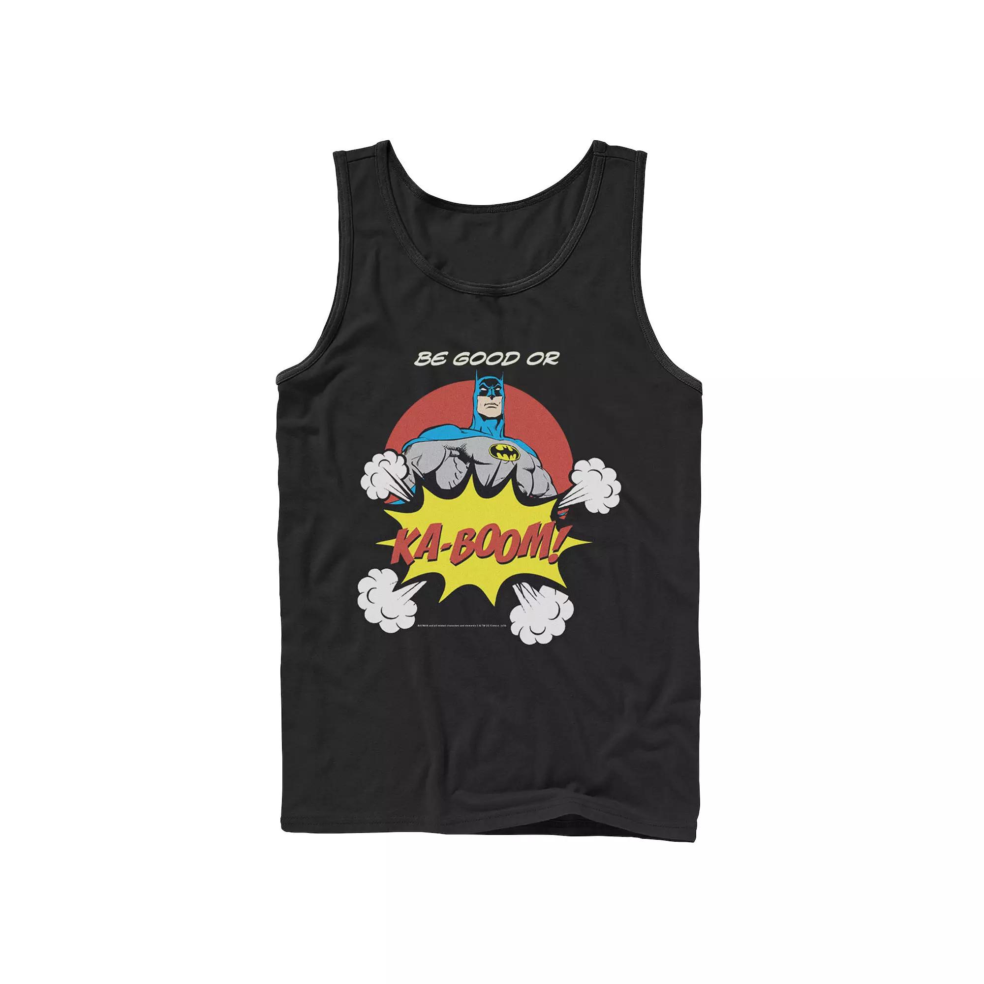 Men's DC Comics Batman Ka-Boom Pop Art Text Poster Tank Top,  Product Image