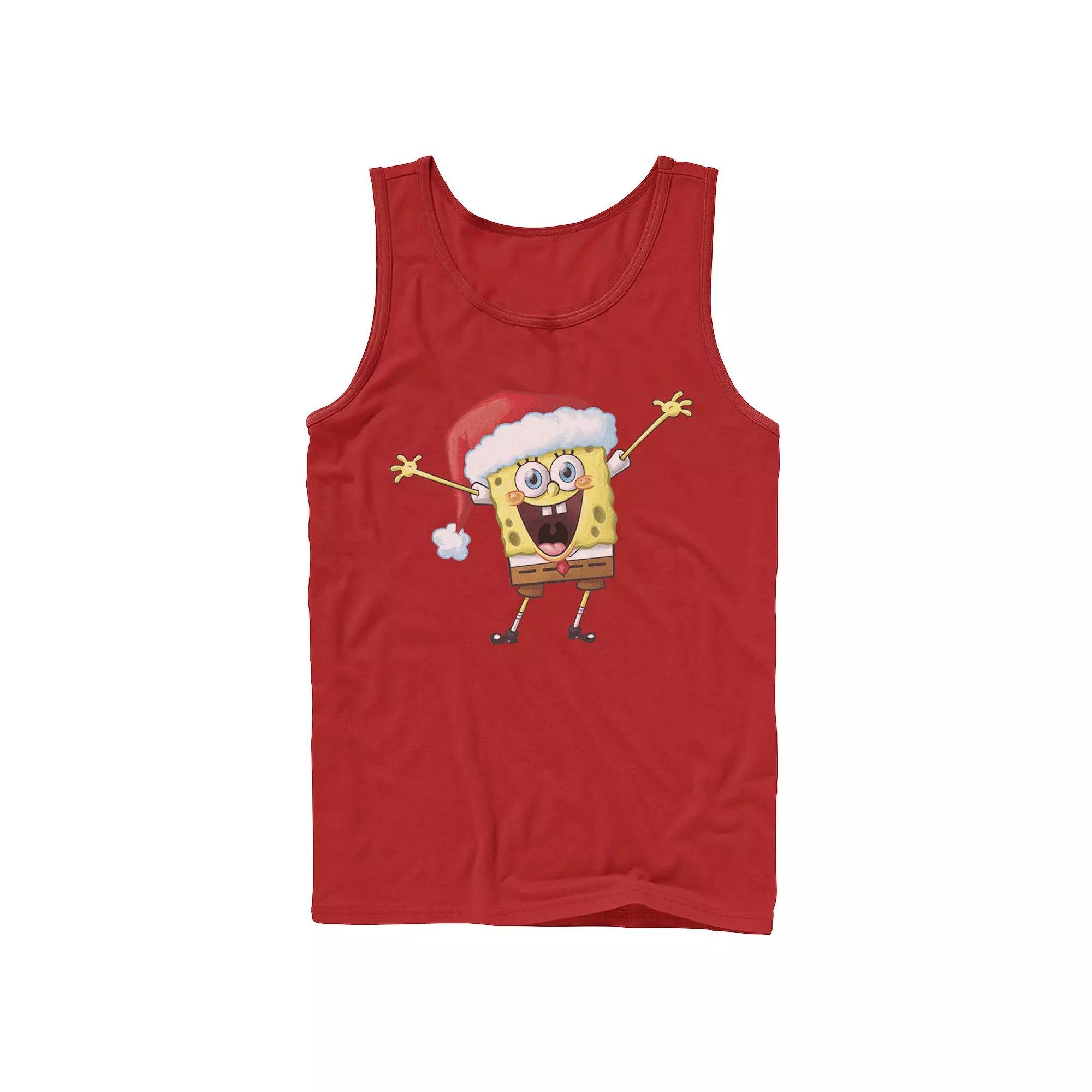Men's Spongebob Squarepants One Happy Sponge Holiday Tank Top,  Product Image