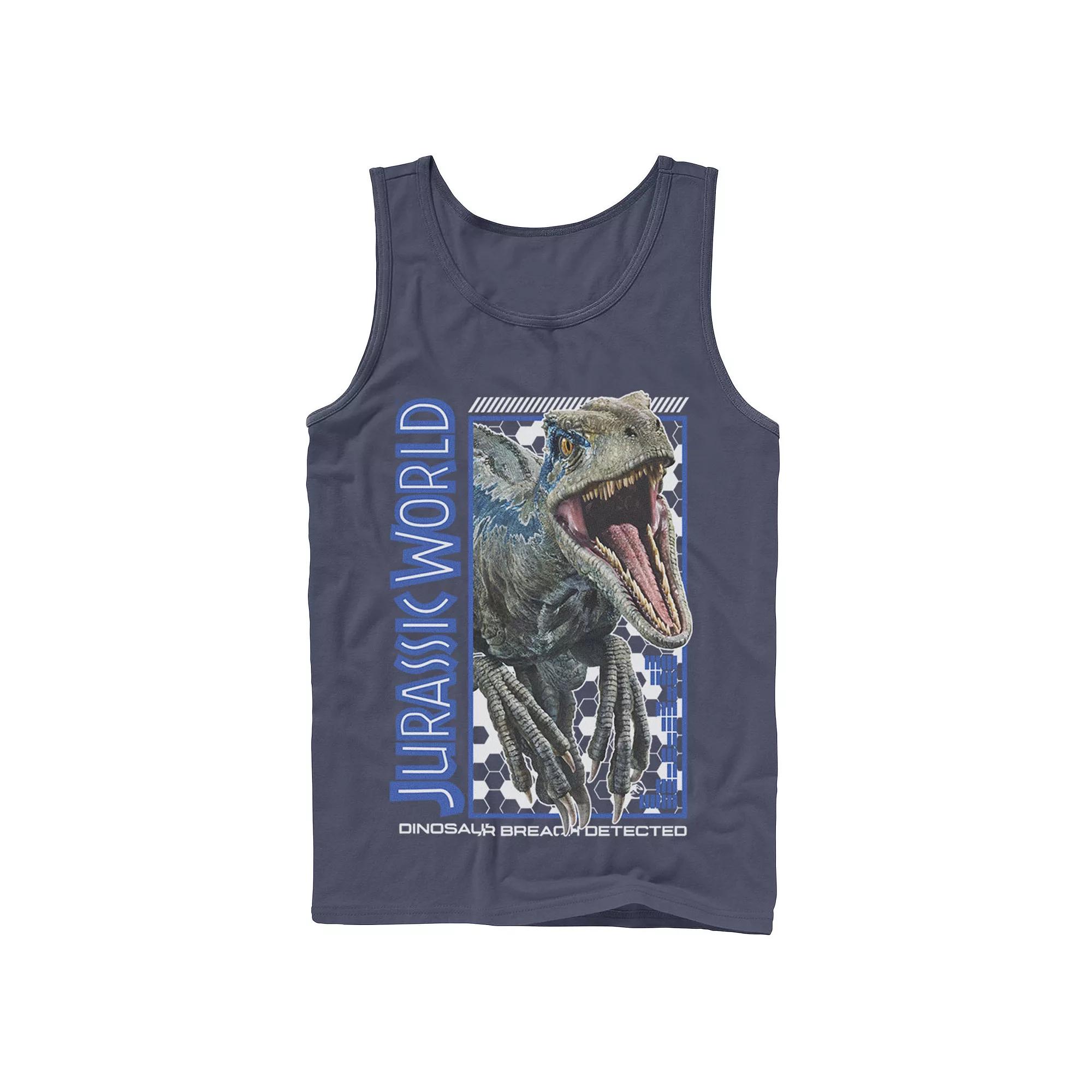 Men's Jurassic World Two Blue Dino Breach Tank Top,  Product Image