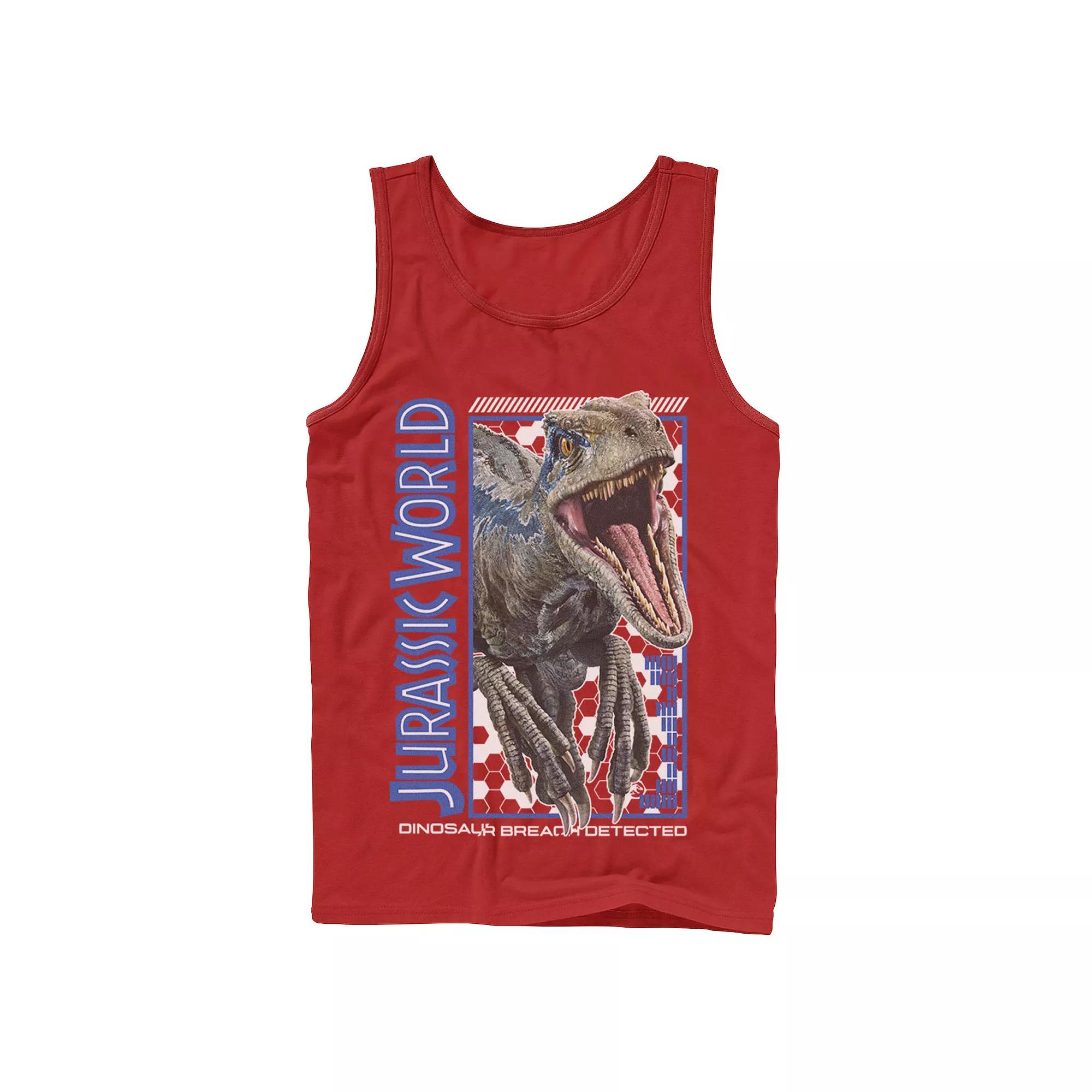 Men's Jurassic World Two Blue Dino Breach Tank Top,  Product Image