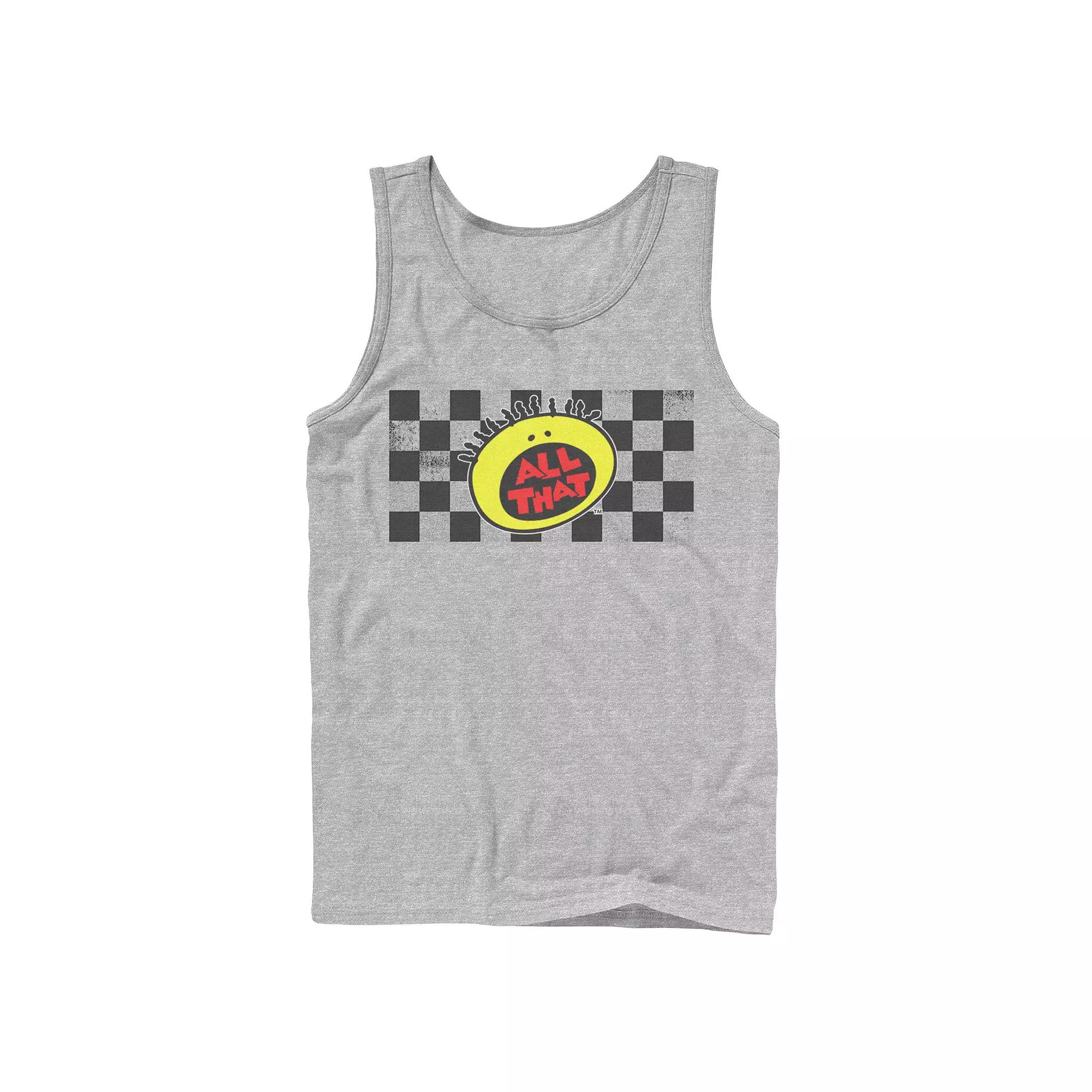 Men's Nickelodeon All That Checkered Logo Panel Graphic Tank Top,  Product Image