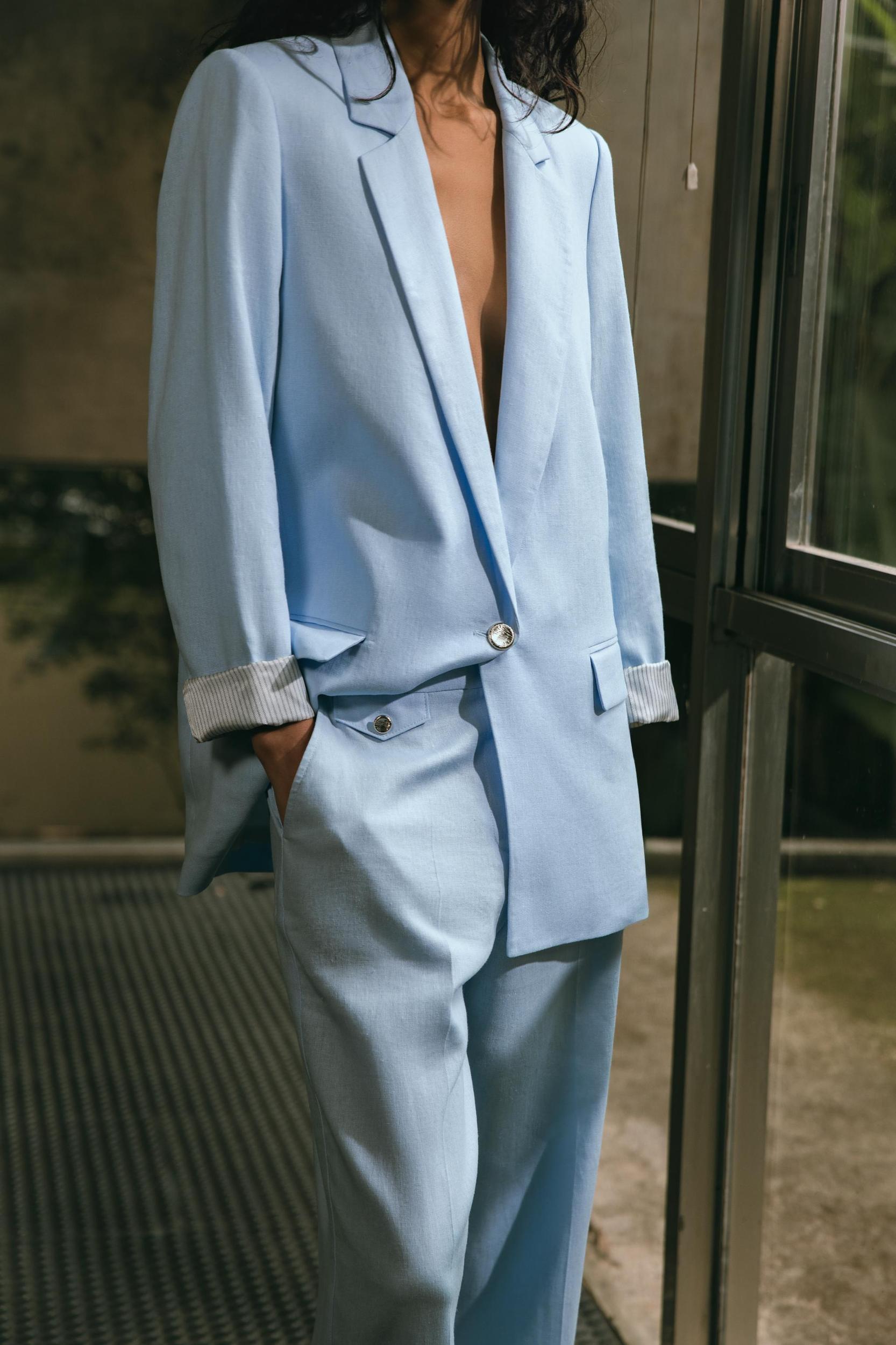 STRAIGHT LEG LINEN PANTS Product Image