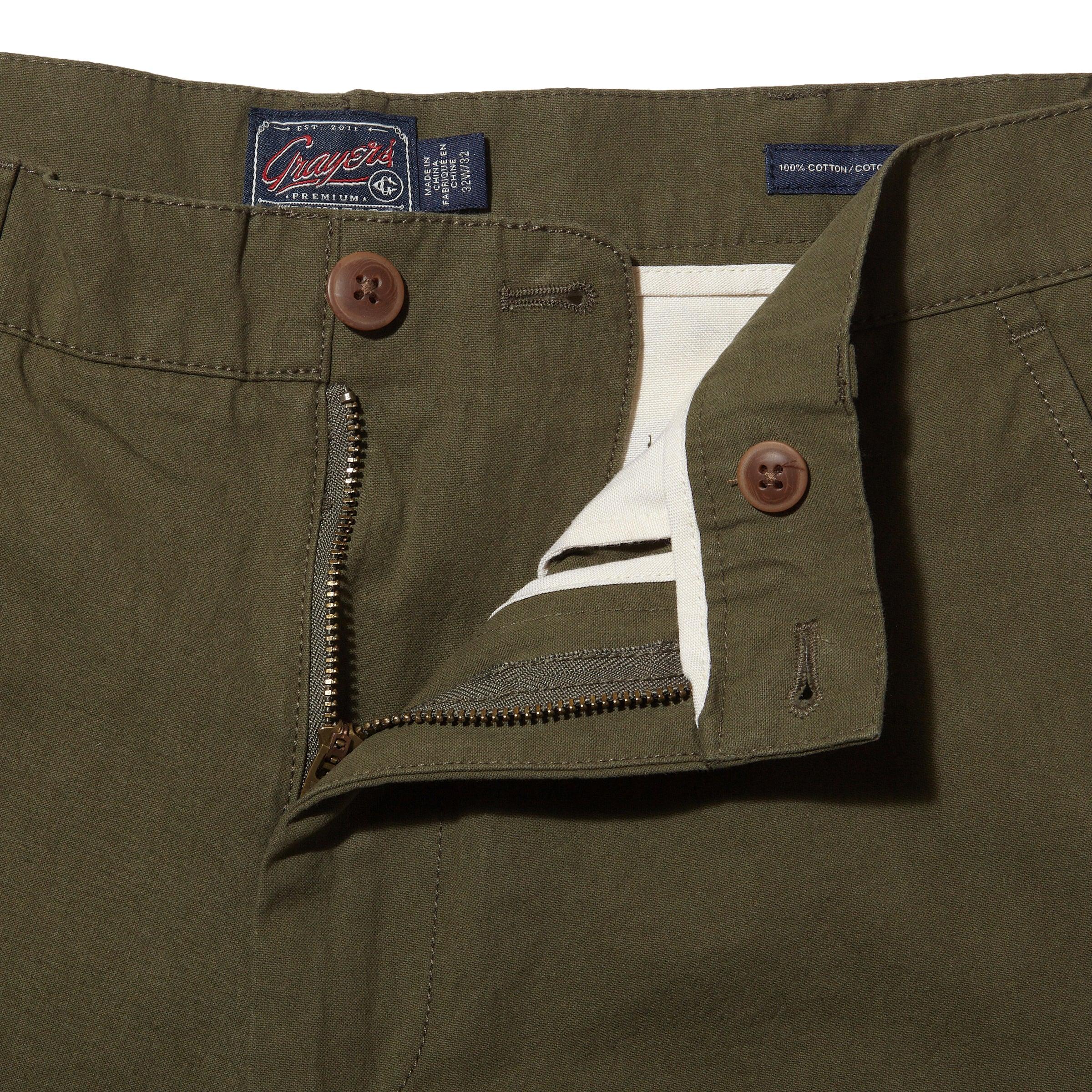 Mercer  Cotton Officer Pants - Dark Olive Product Image