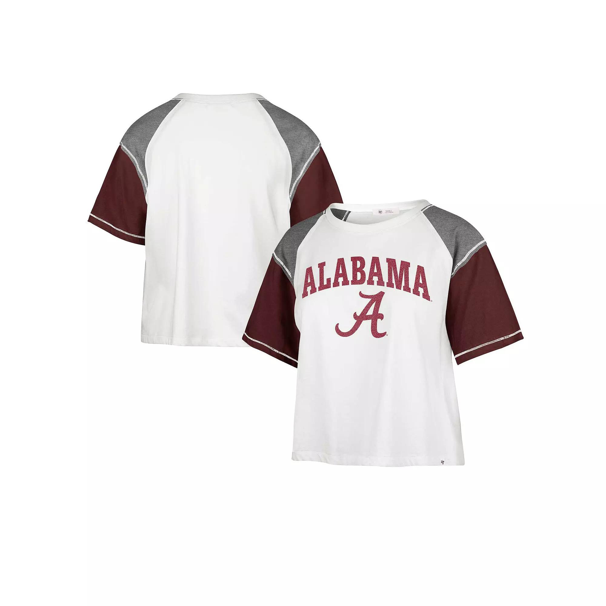 Women's '47 White Alabama Crimson Tide Serenity Gia Cropped T-Shirt, Size: XL Product Image