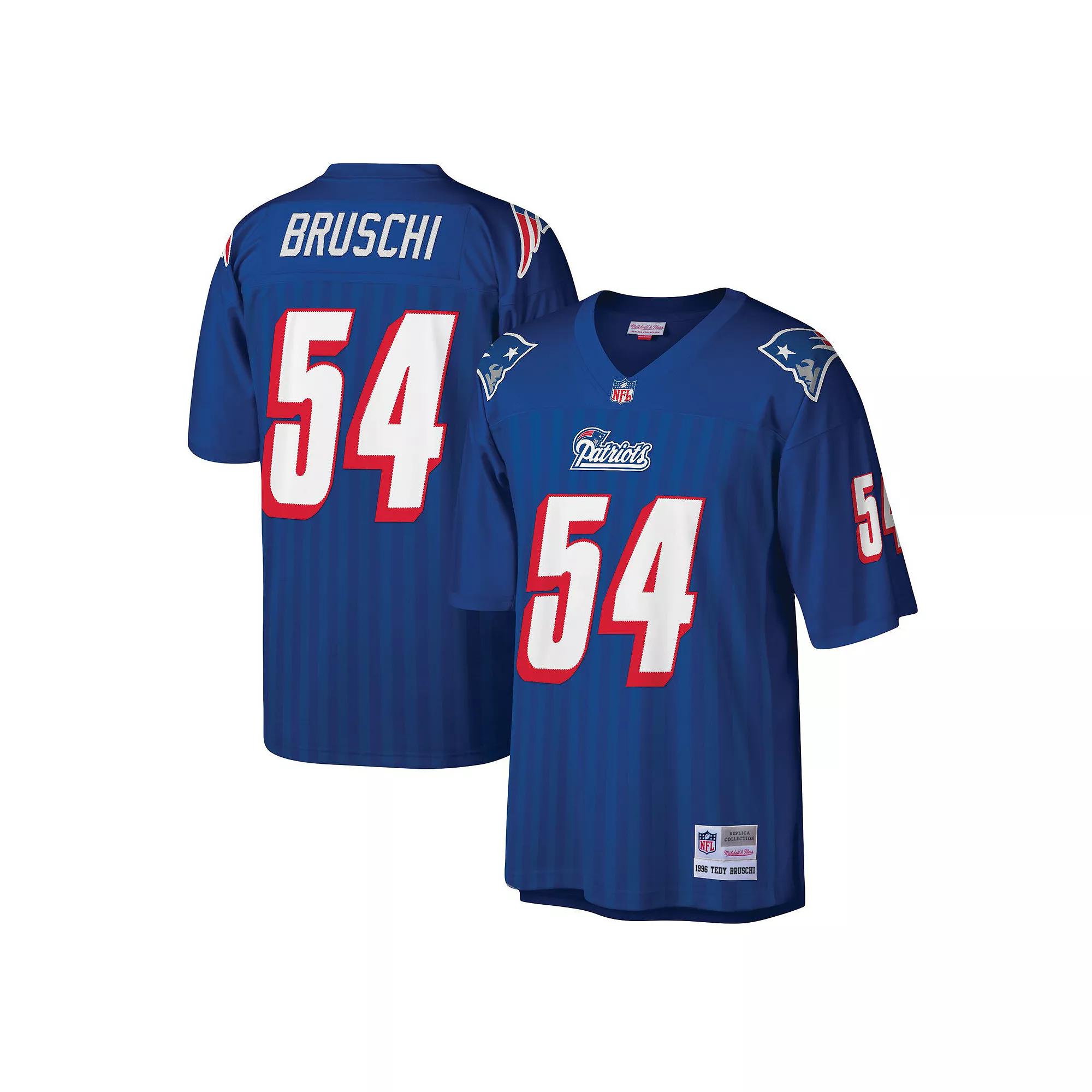 Mens Mitchell & Ness Tedy Bruschi Royal New England Patriots Legacy Replica Jersey Product Image