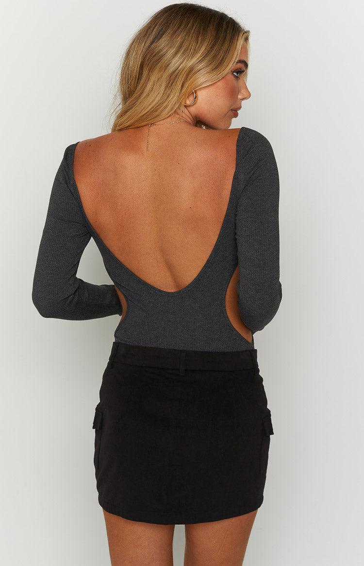 Elena Grey Long Sleeve Bodysuit Product Image