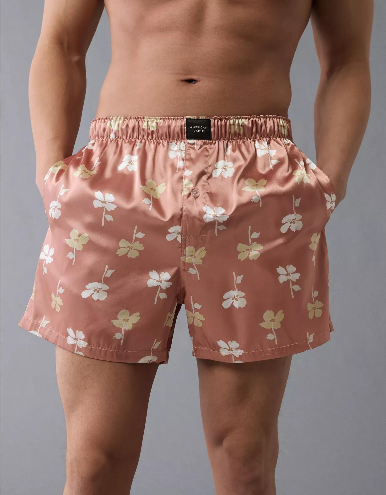 AEO Men's Floral Satin Pocket Boxer Short Product Image