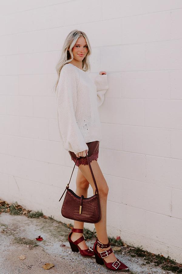 Cozy A La Mode Knit Sweater in Cream Product Image