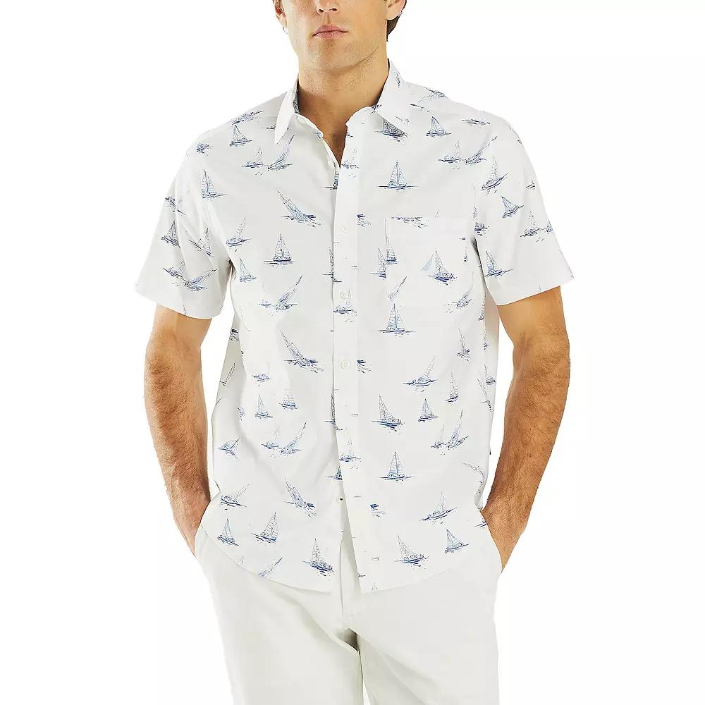 Men's Nautica Sailboat Short-Sleeve Shirt, Size: Large, White Sailboat Product Image