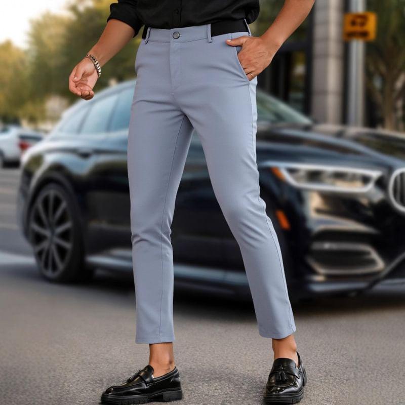 Mid Rise Plain Cropped Slim Fit Pants Product Image