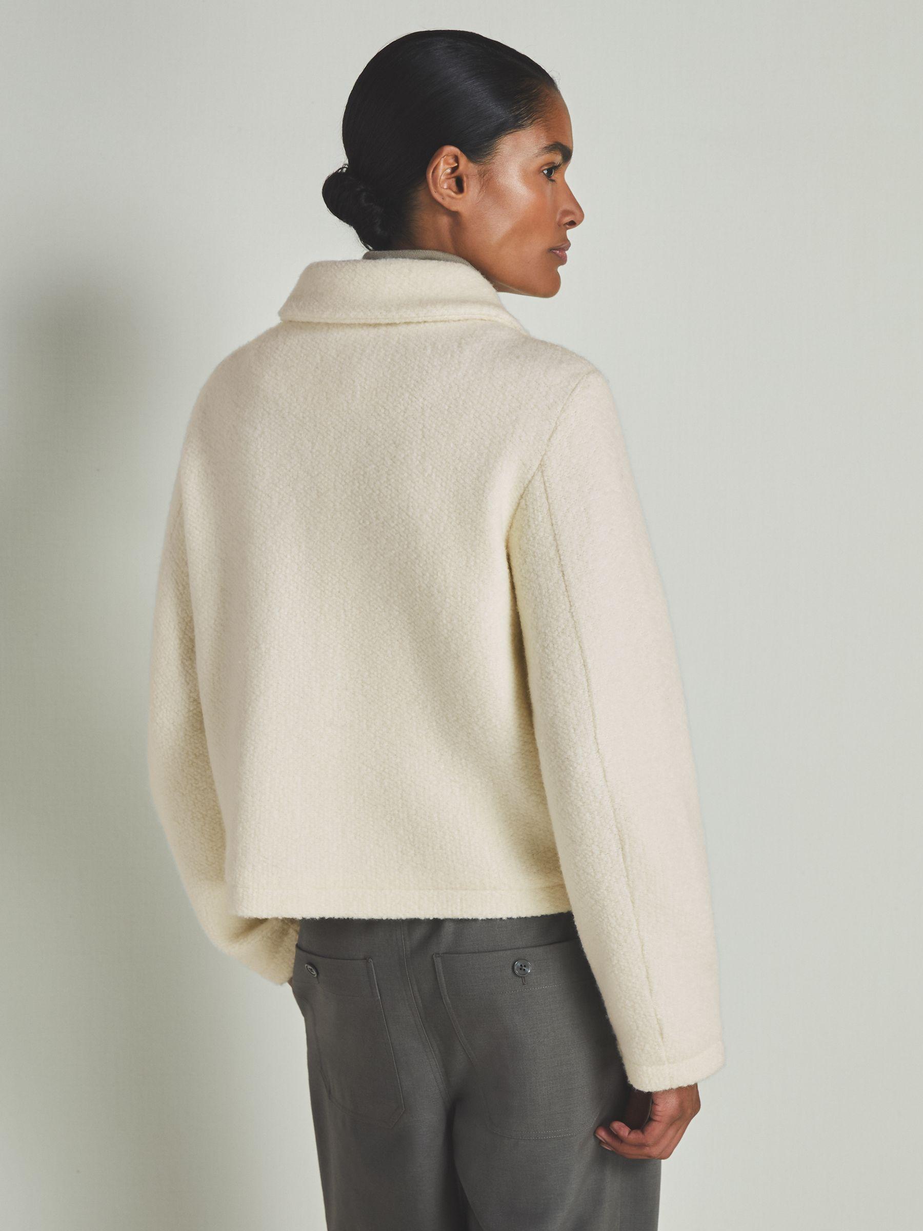 Reiss | Les 100 Ciels Textured Wool Jacket in Cream Product Image