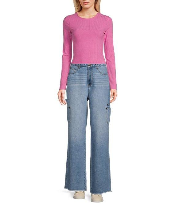 GB Denim Wide Leg Cargo Jeans Product Image