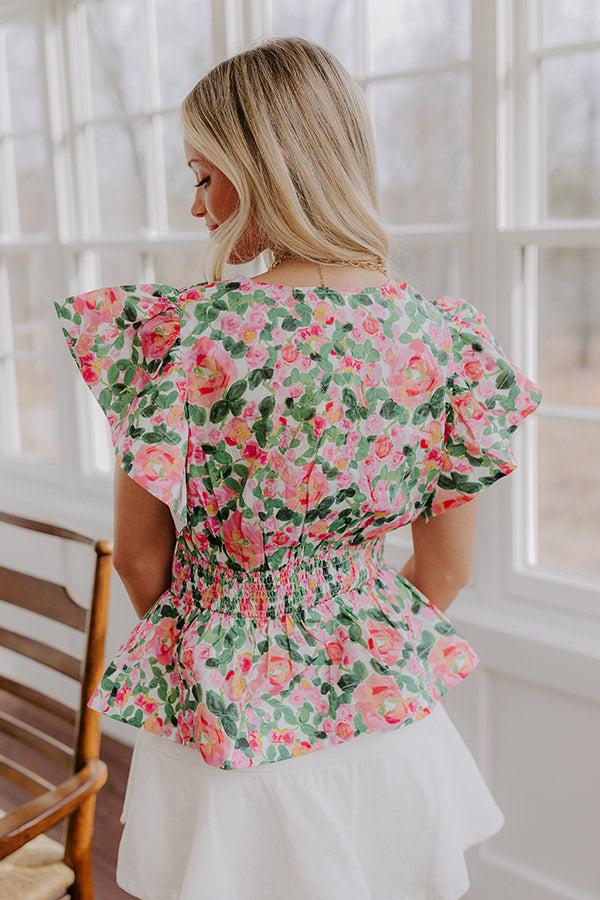 Rose Garden Dreaming Peplum Top Product Image