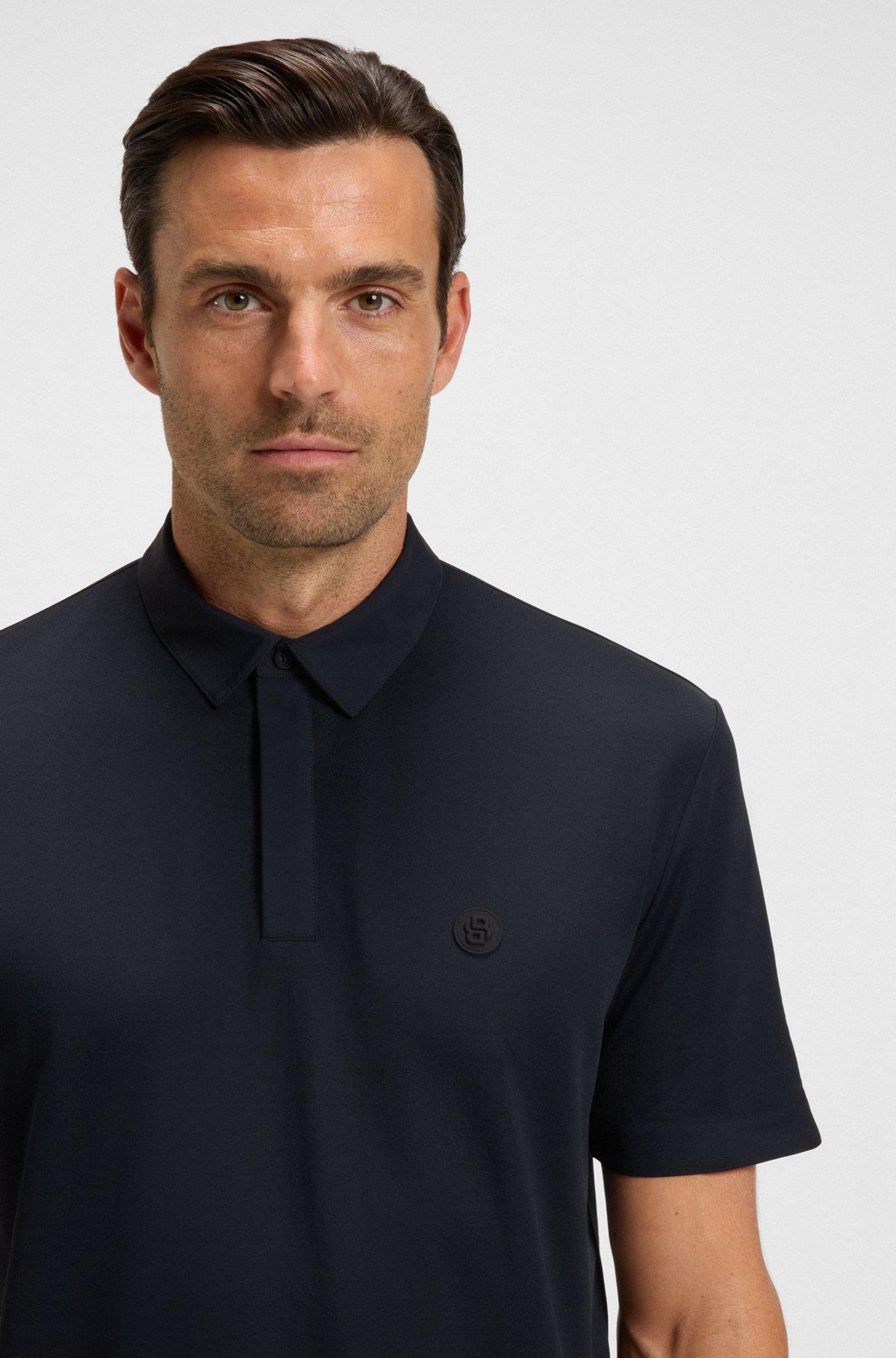 Performance polo shirt with Double B monogram trim Product Image
