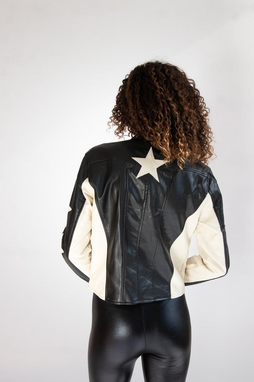 Star Patch Moto Jacket Product Image