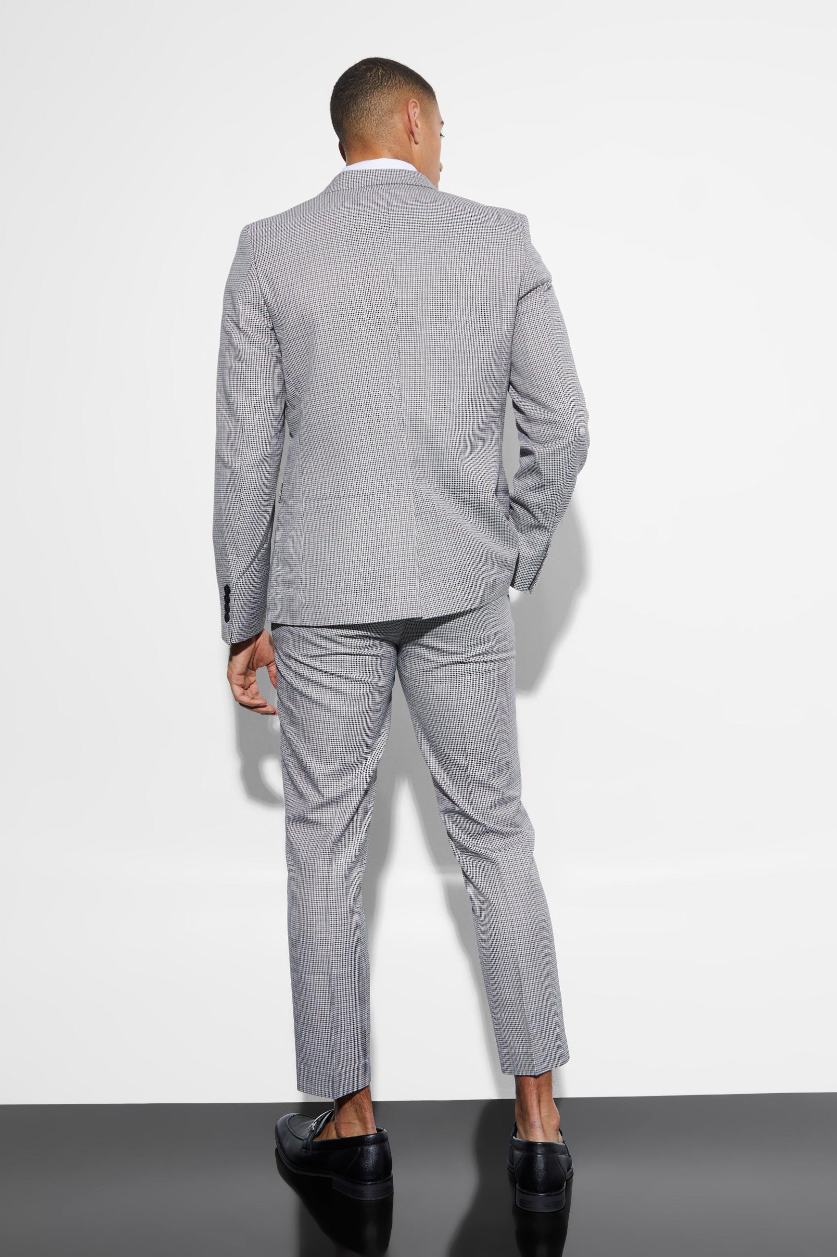 Slim Dogtooth Single Breasted Suit Jacket | boohooMAN USA Product Image