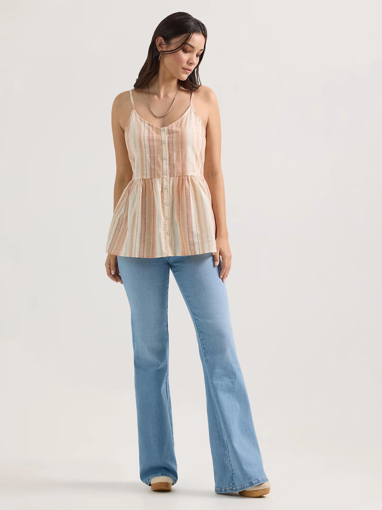 Women's Wrangler Snap Front Peplum Tank | Women's TOPS | Wrangler® Product Image