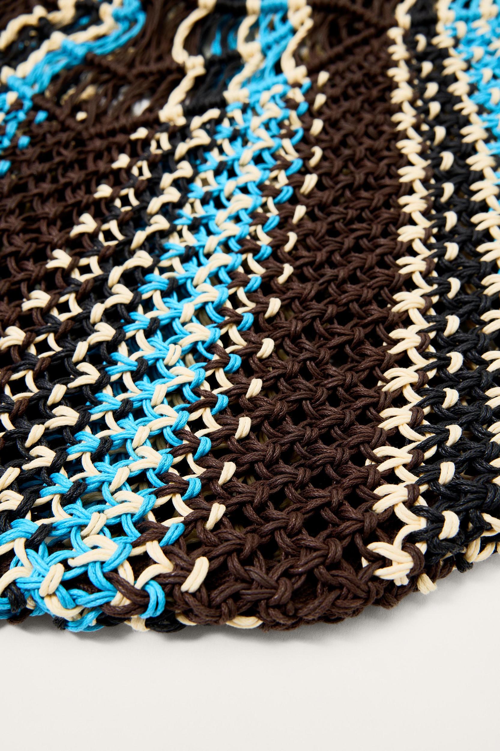 LIMITED EDITION STRIPED WOVEN MAXI BUCKET BAG Product Image