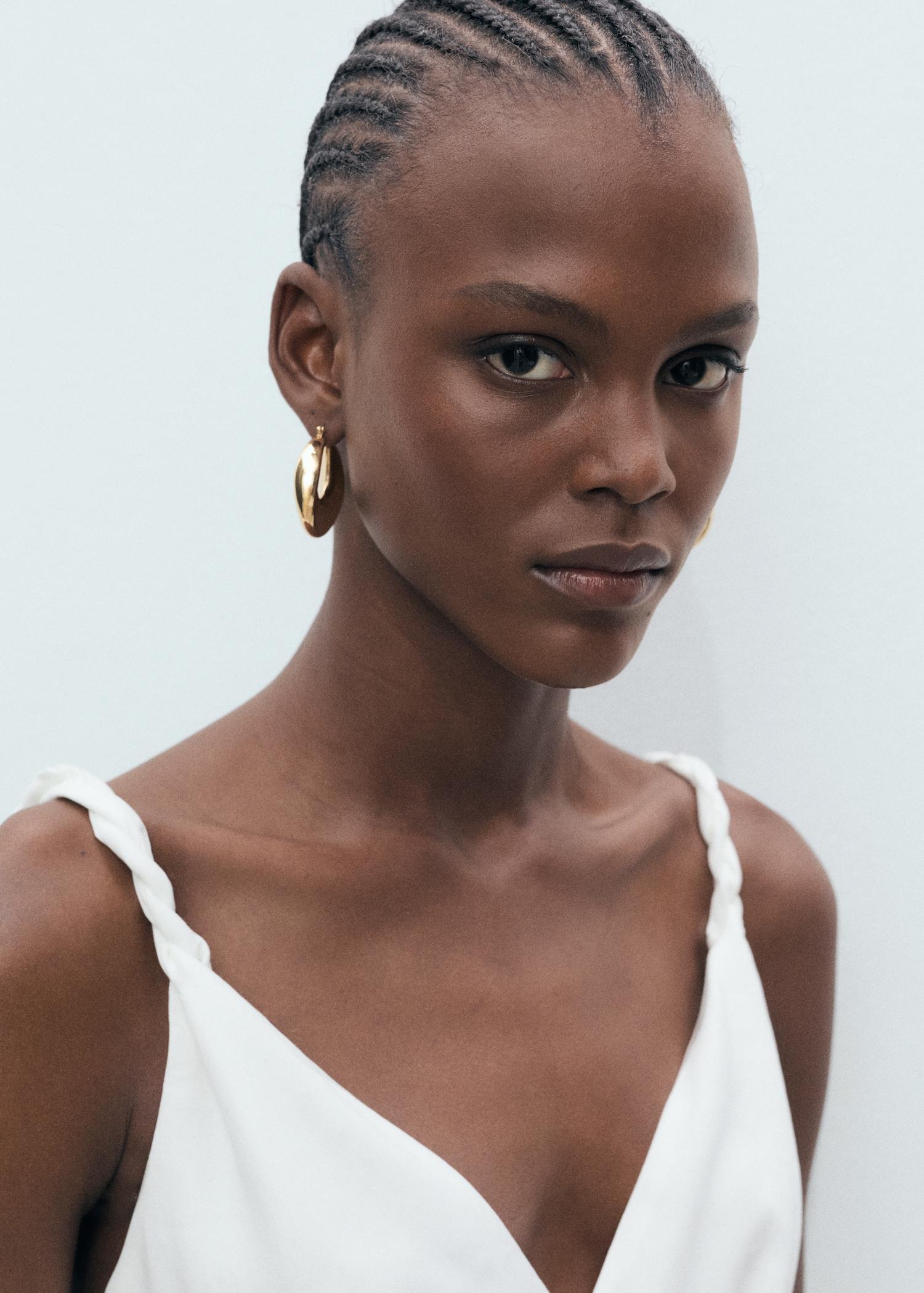 V-neckline long dress - Women | MANGO USA Product Image