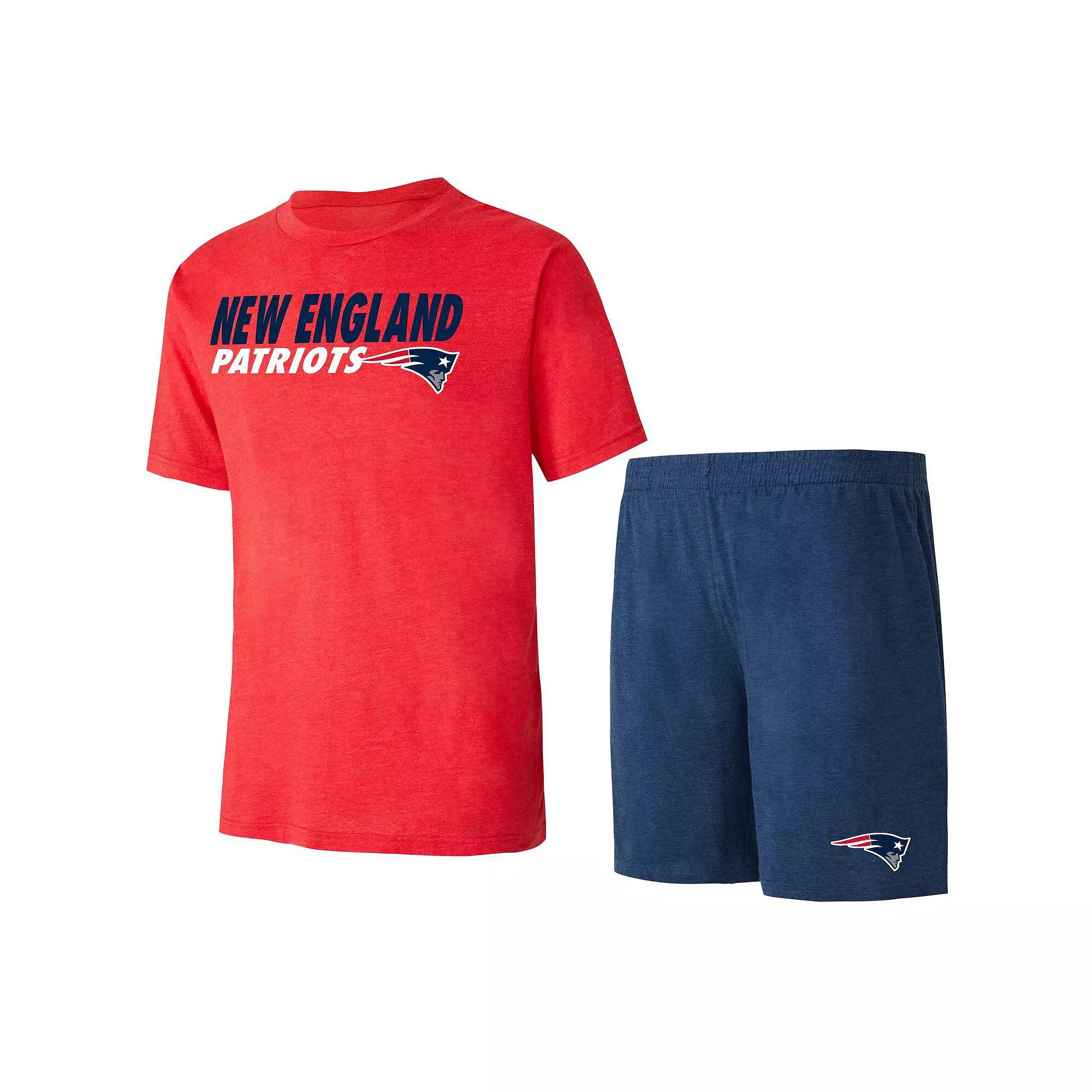 Men's Concepts Sport Navy/Red New England Patriots Meter T-Shirt & Shorts Sleep Set, Size: Large, Blue Product Image