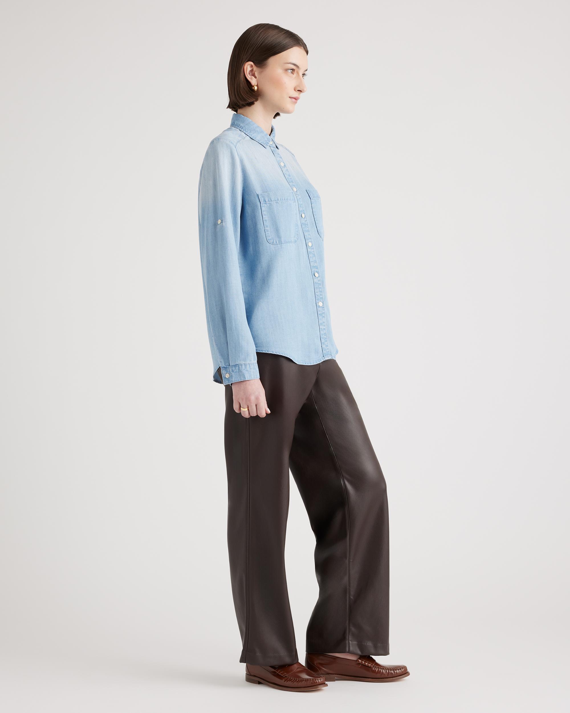 Quince | Women's Chambray Tencel Long Sleeve Shirt Product Image