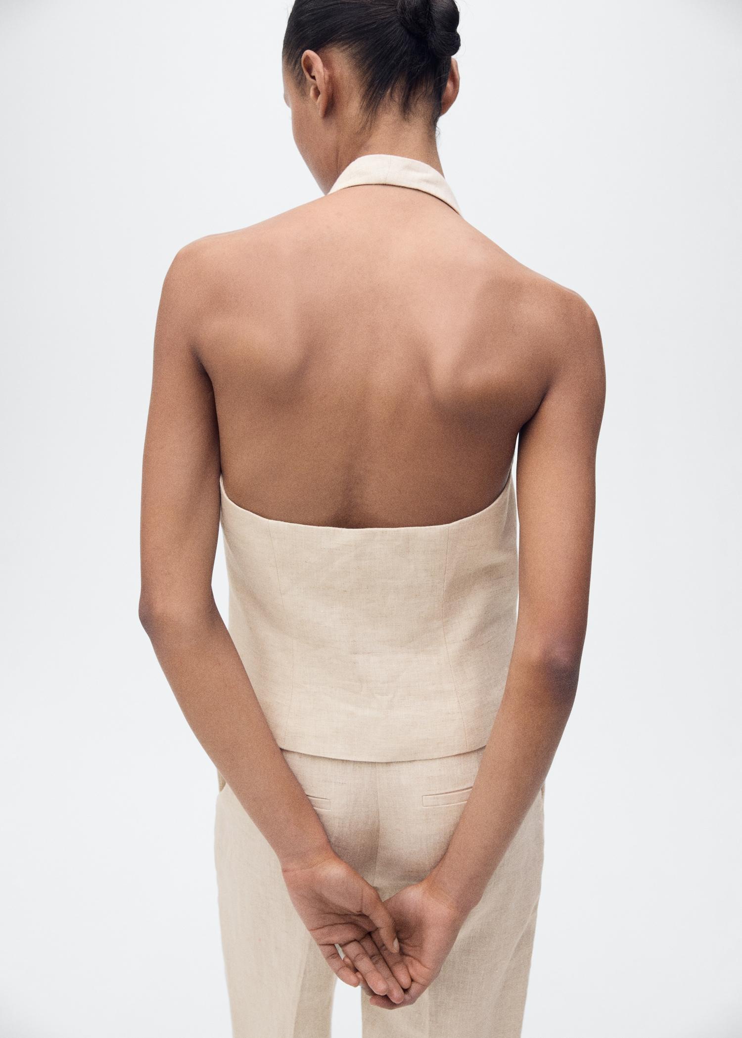 Linen suit waistcoat - Women | MANGO USA Product Image