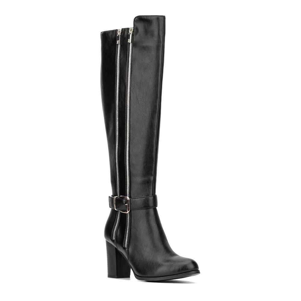 New York & Company Andrina Double-Zipper Women's Tall Boots, Size: 8.5, Black Product Image