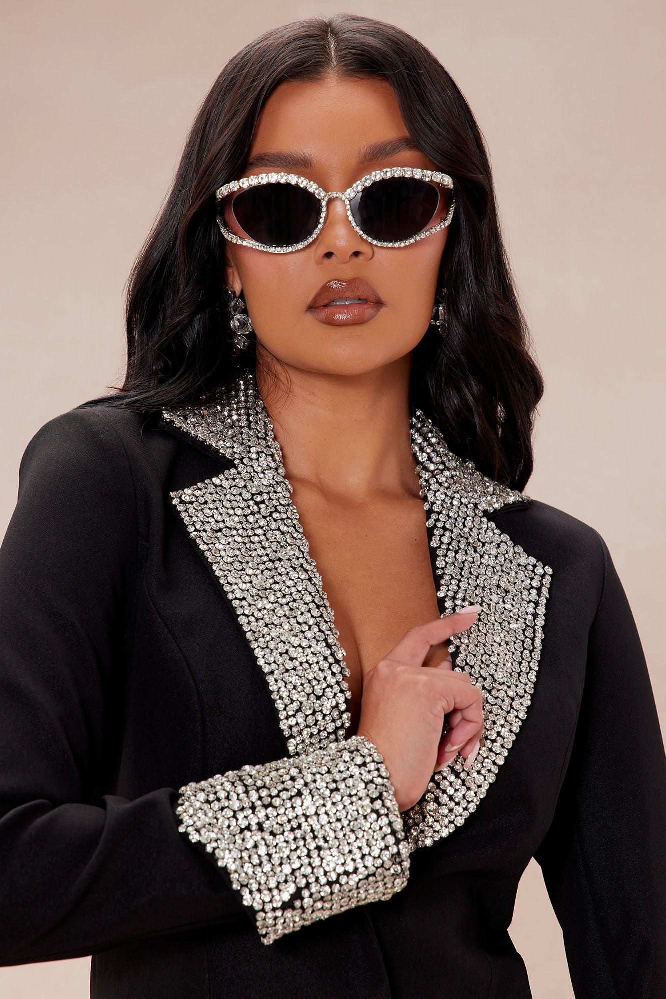 Emma Embellished Blazer Mini Dress - Black Product Image