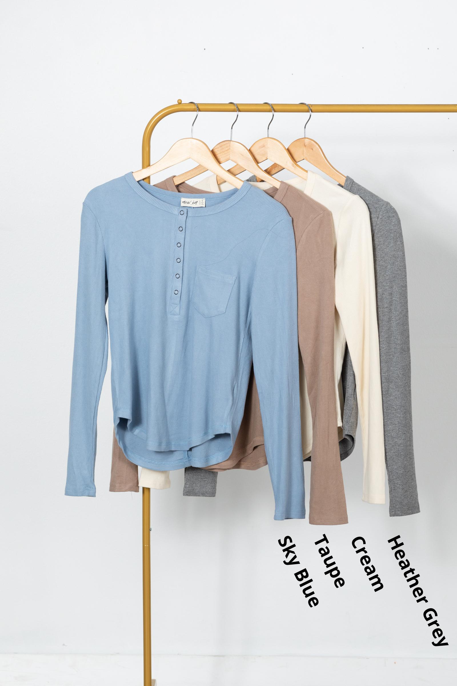 Cozy Brushed Ribbed Long Sleeve Knit Tops Product Image
